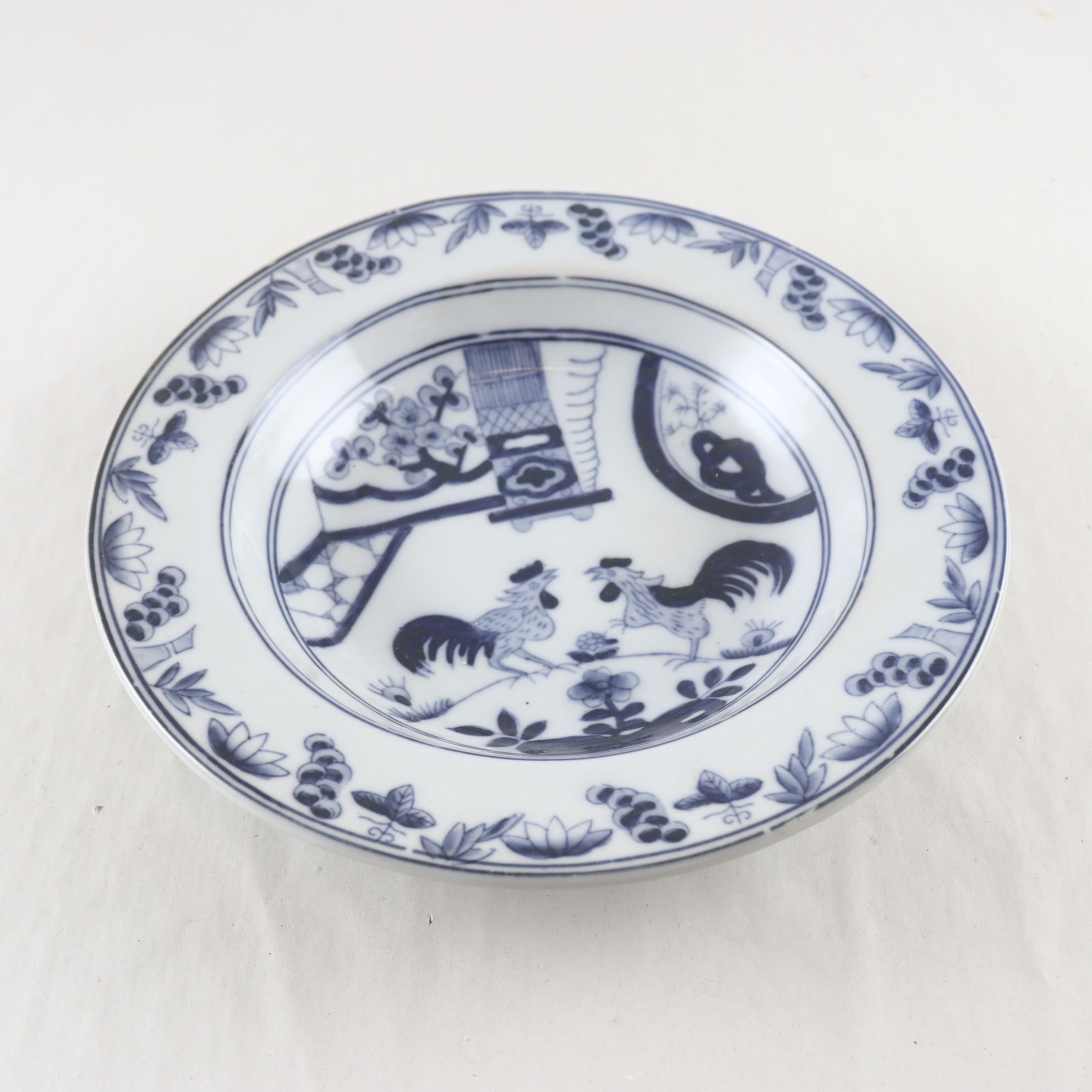 Djup tallrik, stridstuppdekor, Kina, nyproduktion. Samfraktas ej