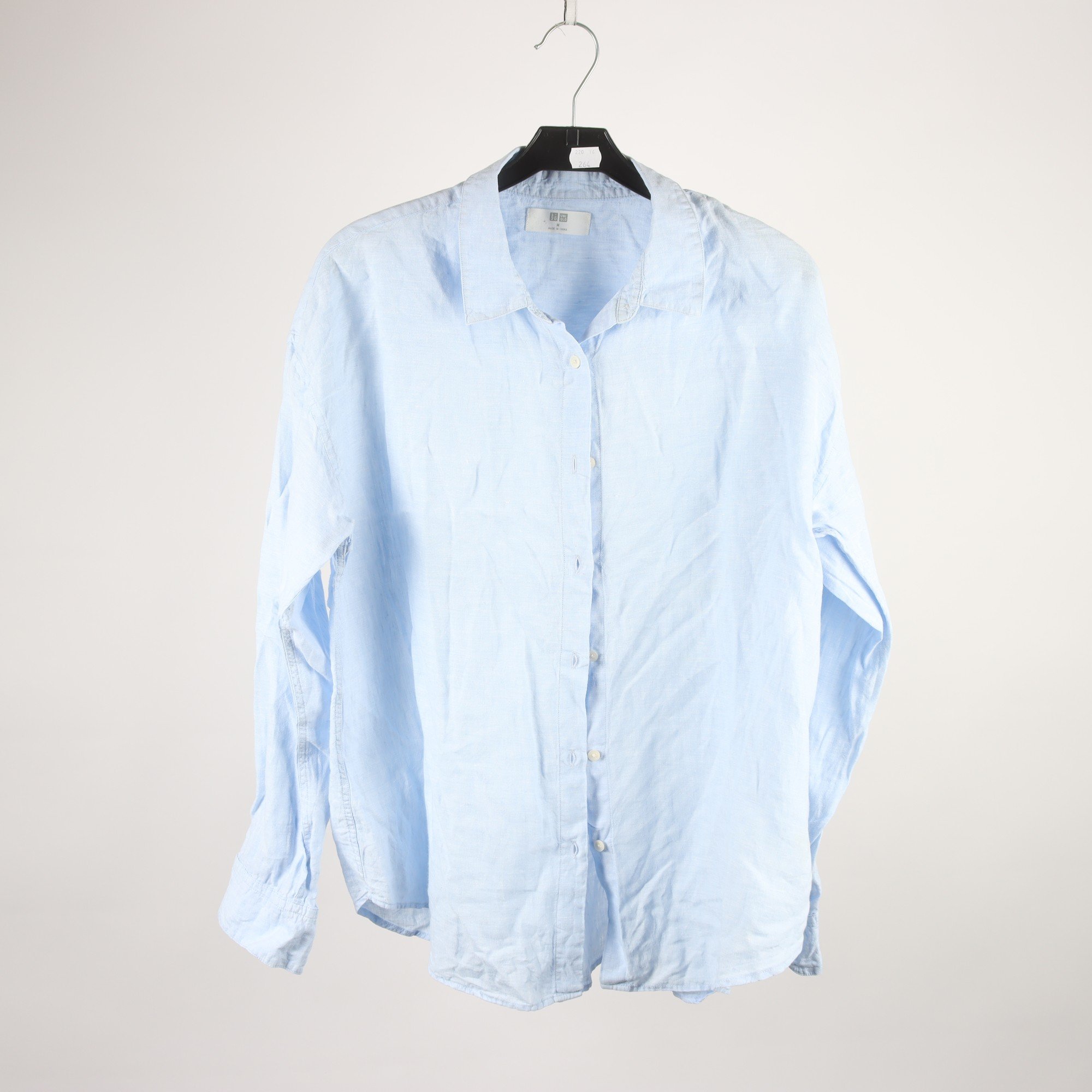 Skjorta, Uniqlo, ljusblå, 100% lin, stl. M.
