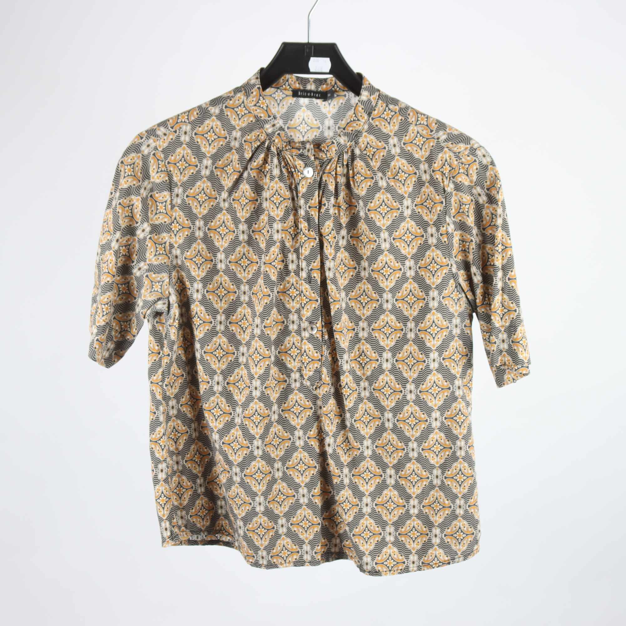 Blus, Bric a Brack, senapsgul, svart, stl. M.