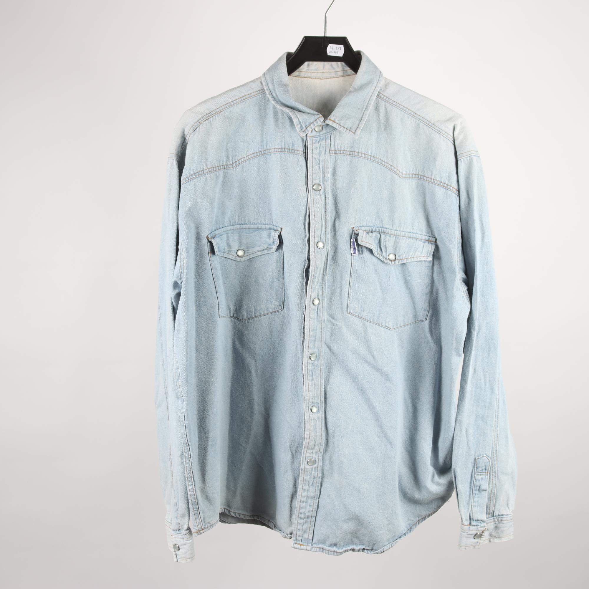 Jeansskjorta, Blue Wings ”Super Nintendo”, vintage, stl. L