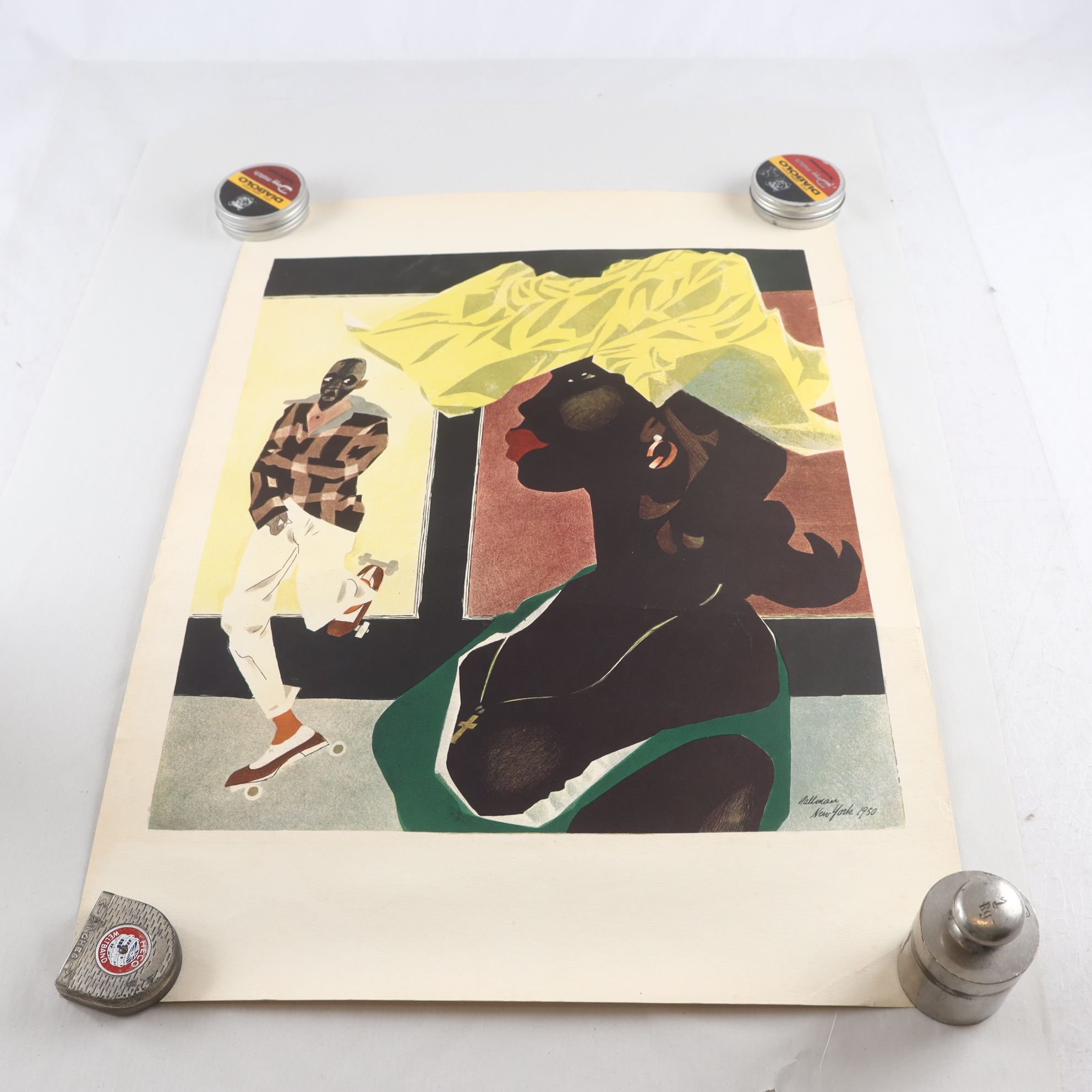 Grafiskt blad, New York, Adolf Hallman, sign. i trycket Samfraktas ej