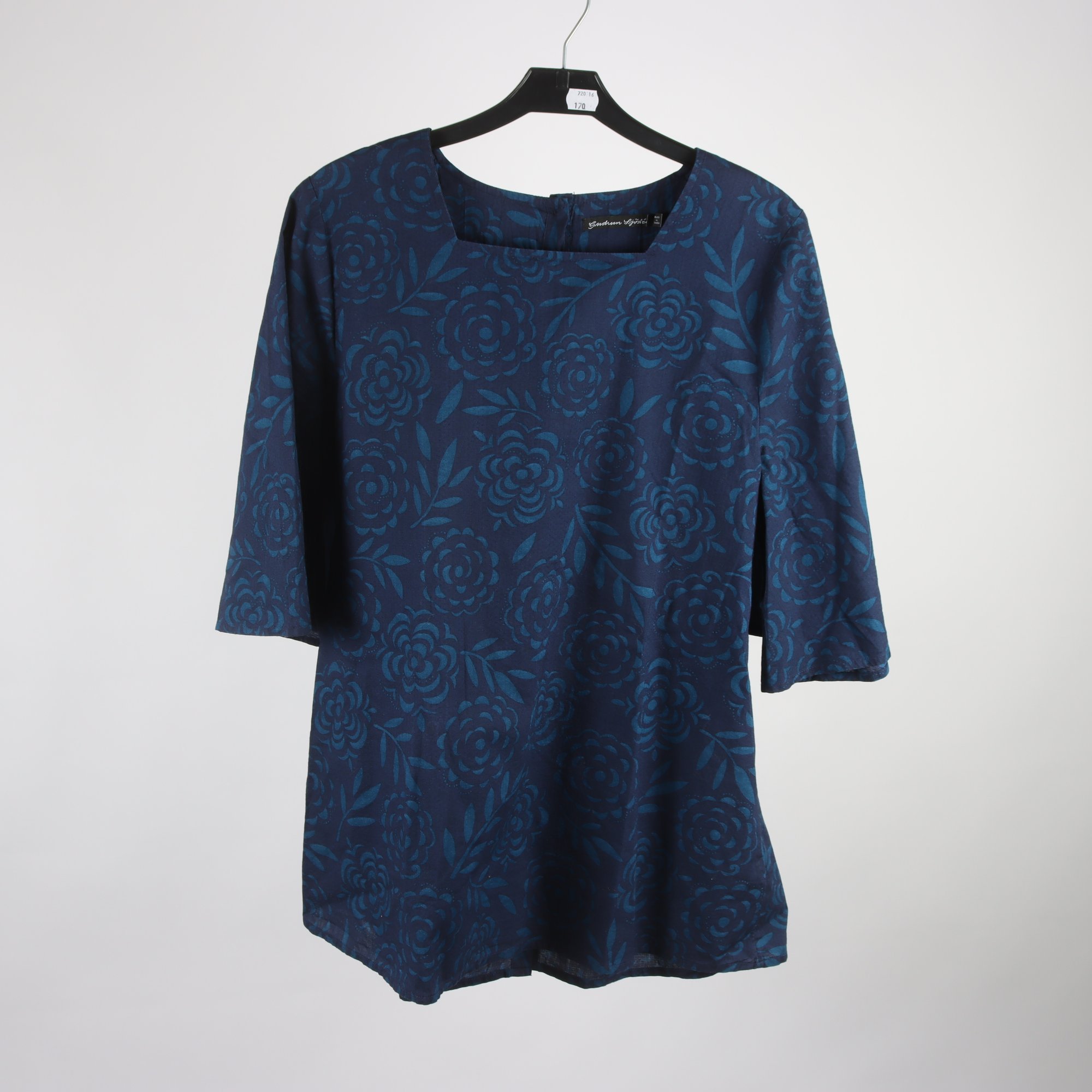 Blus, Gudrun Sjödèn, blå, mönstrad, stl. M