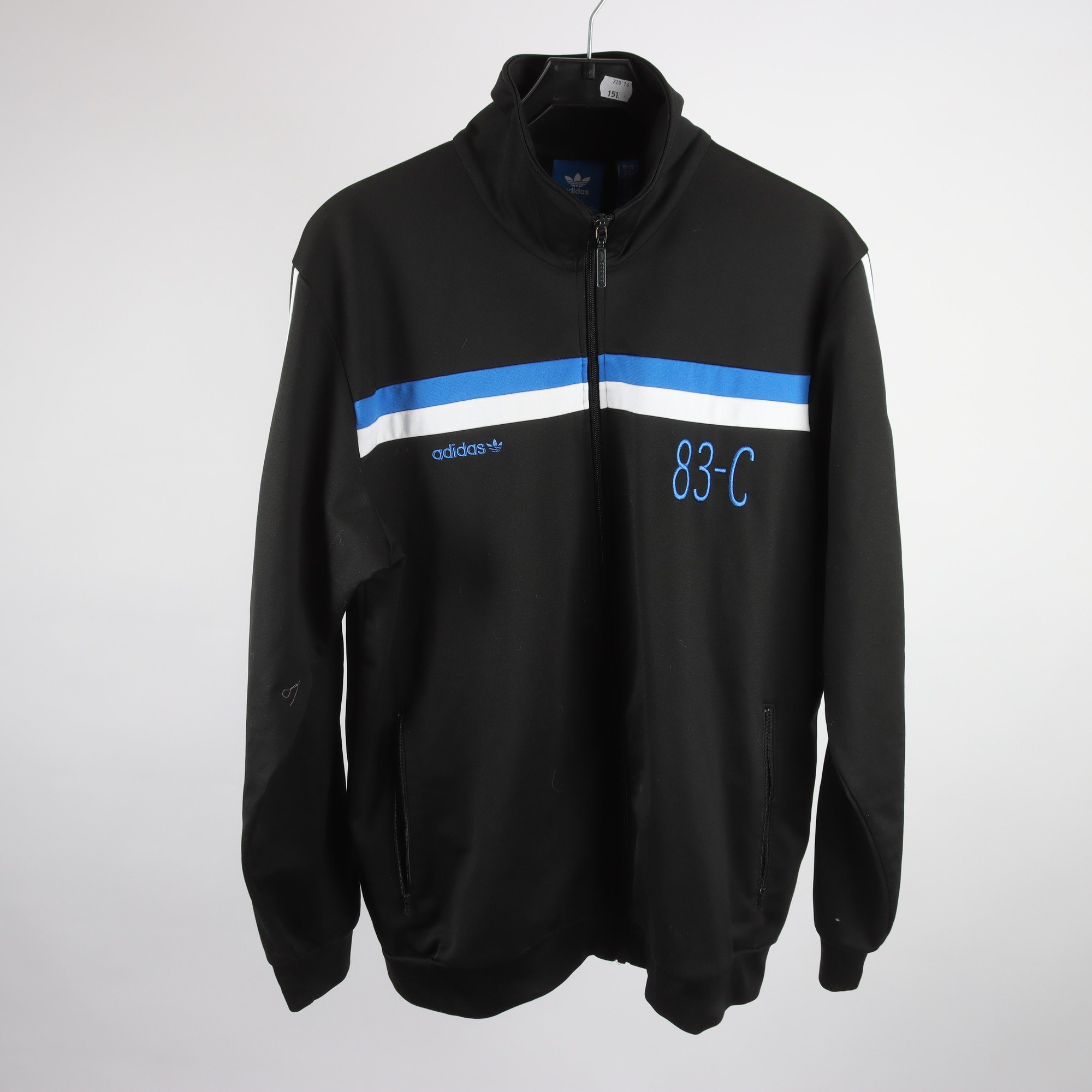 Sportjacka, Adidas, svart, vit, blå, stl. XL