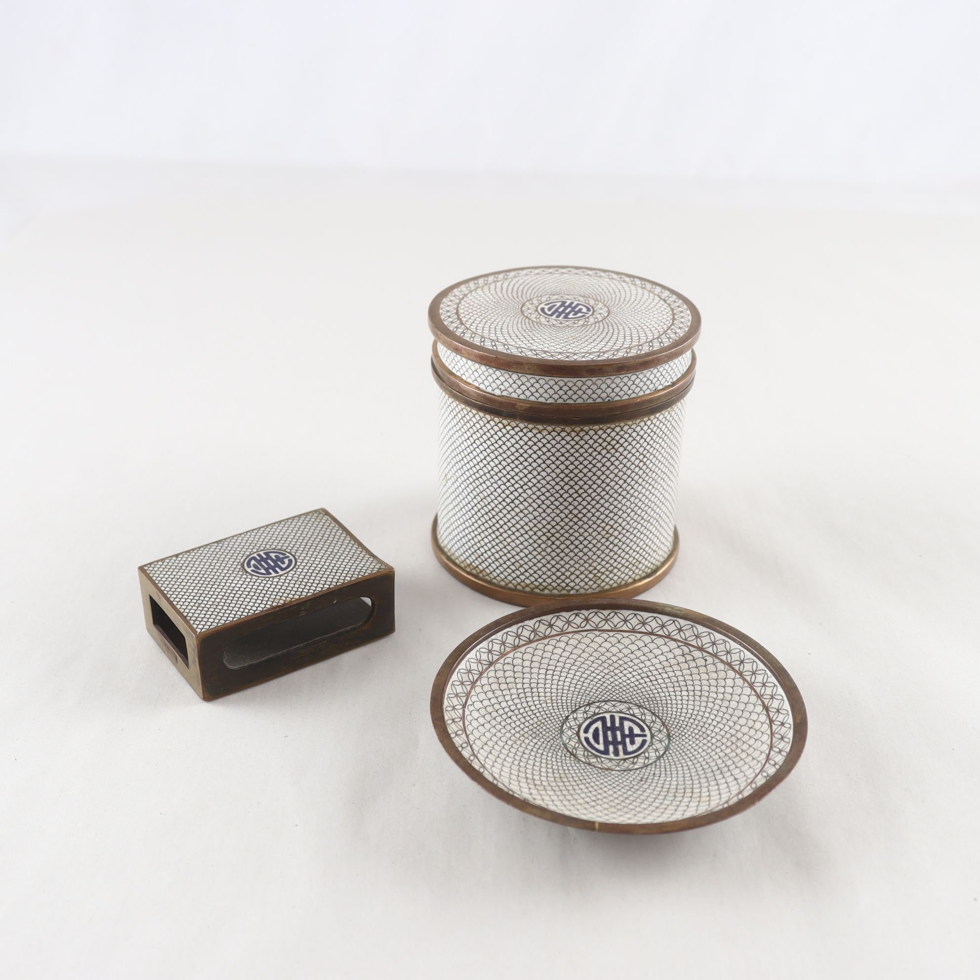 Cigarettset, Cloissonne, 3 delar