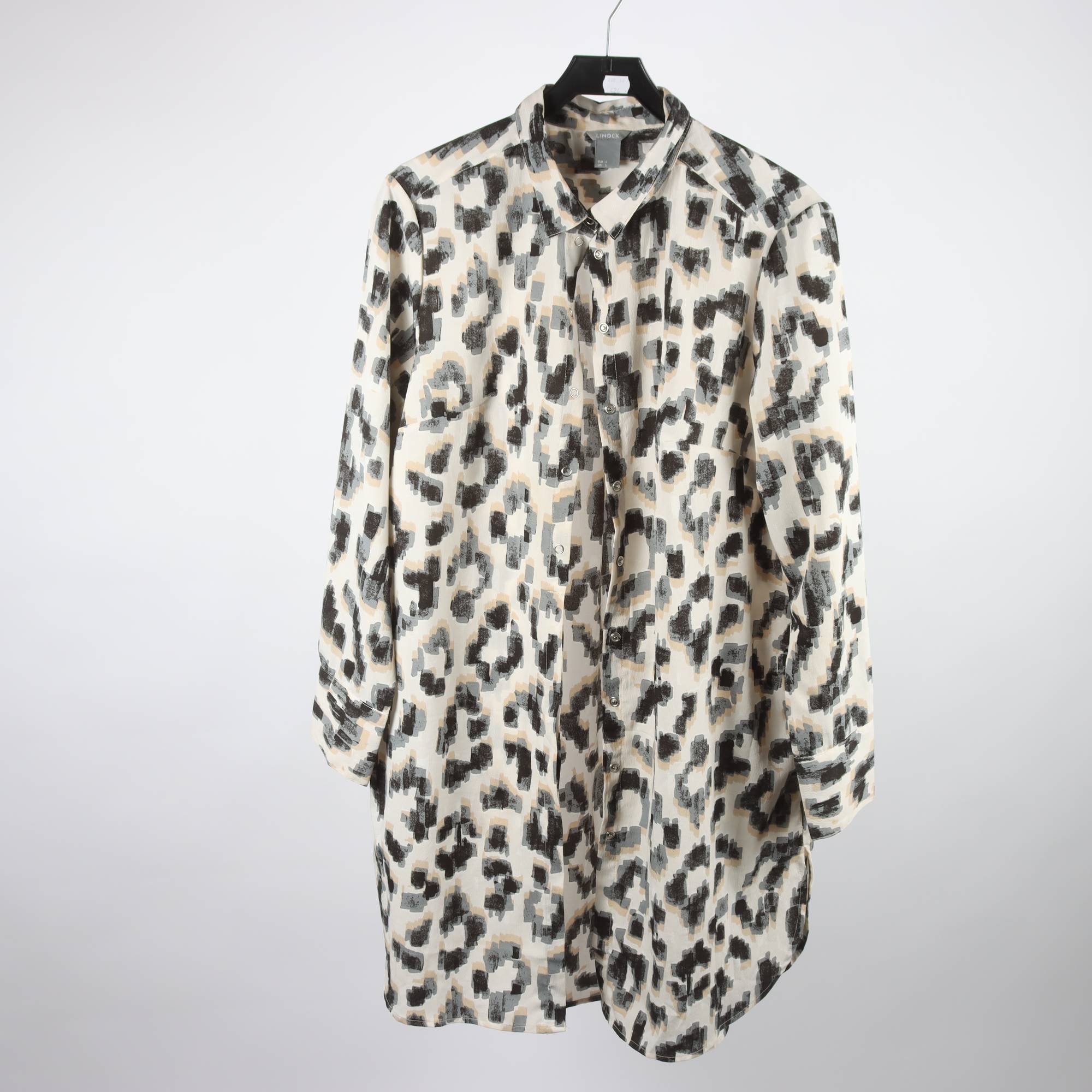 Klänning, Lindex, vit, grå, stl. L.