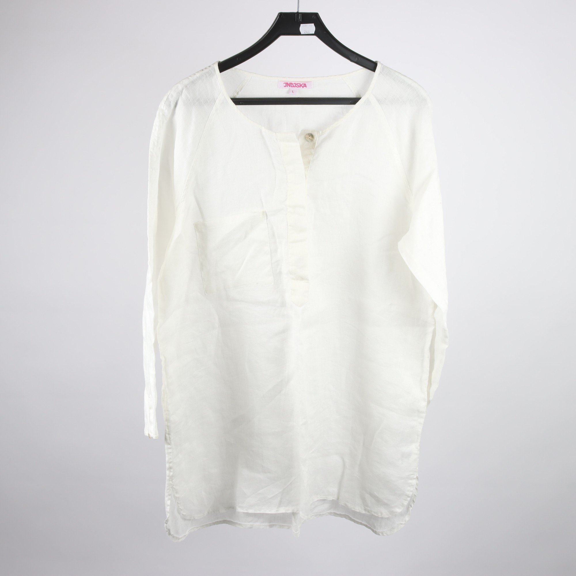 Klänning/tunika, Indiska, vit, 100% lin, stl. L.