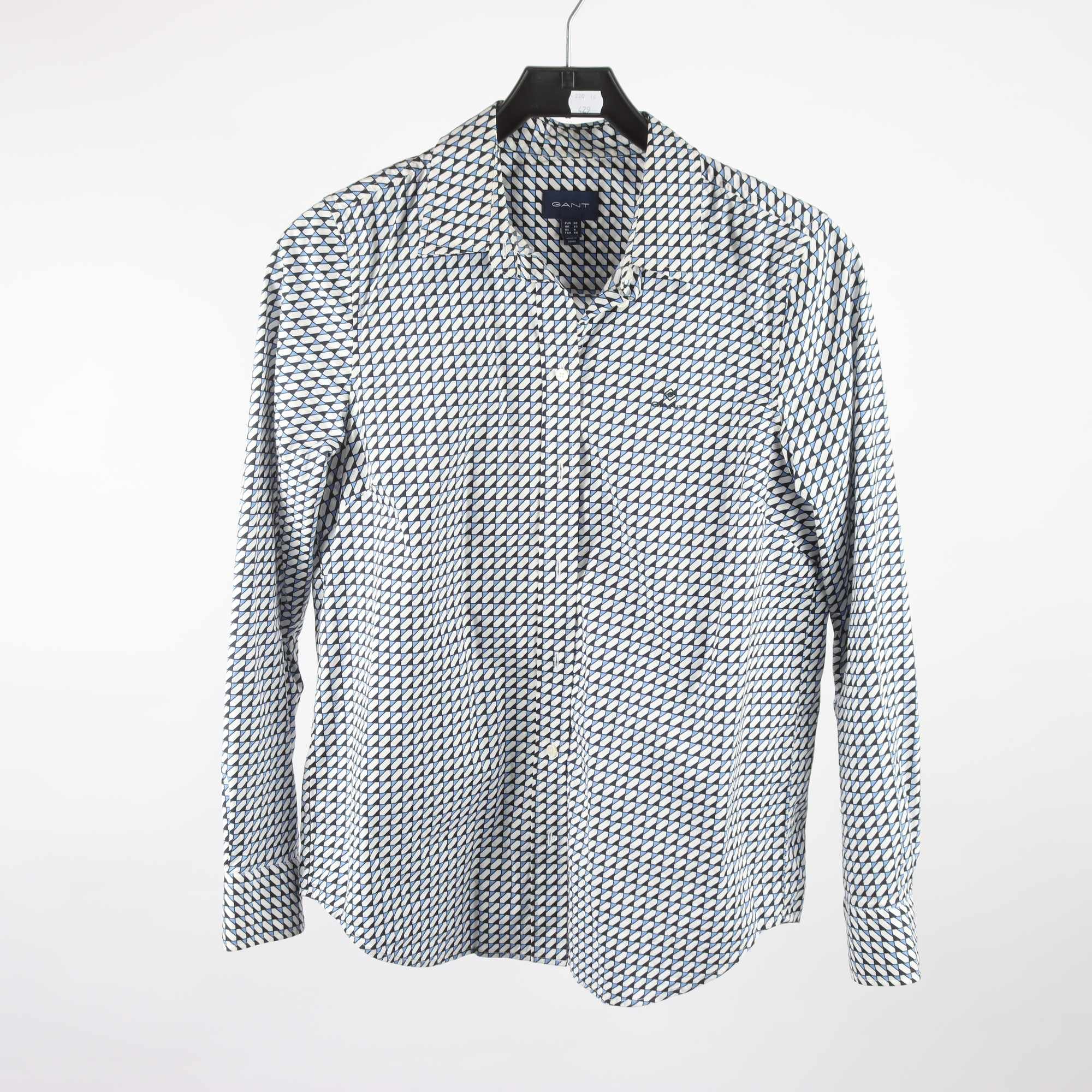 Blus, Gant, blå, vit, svart, stl. 38.