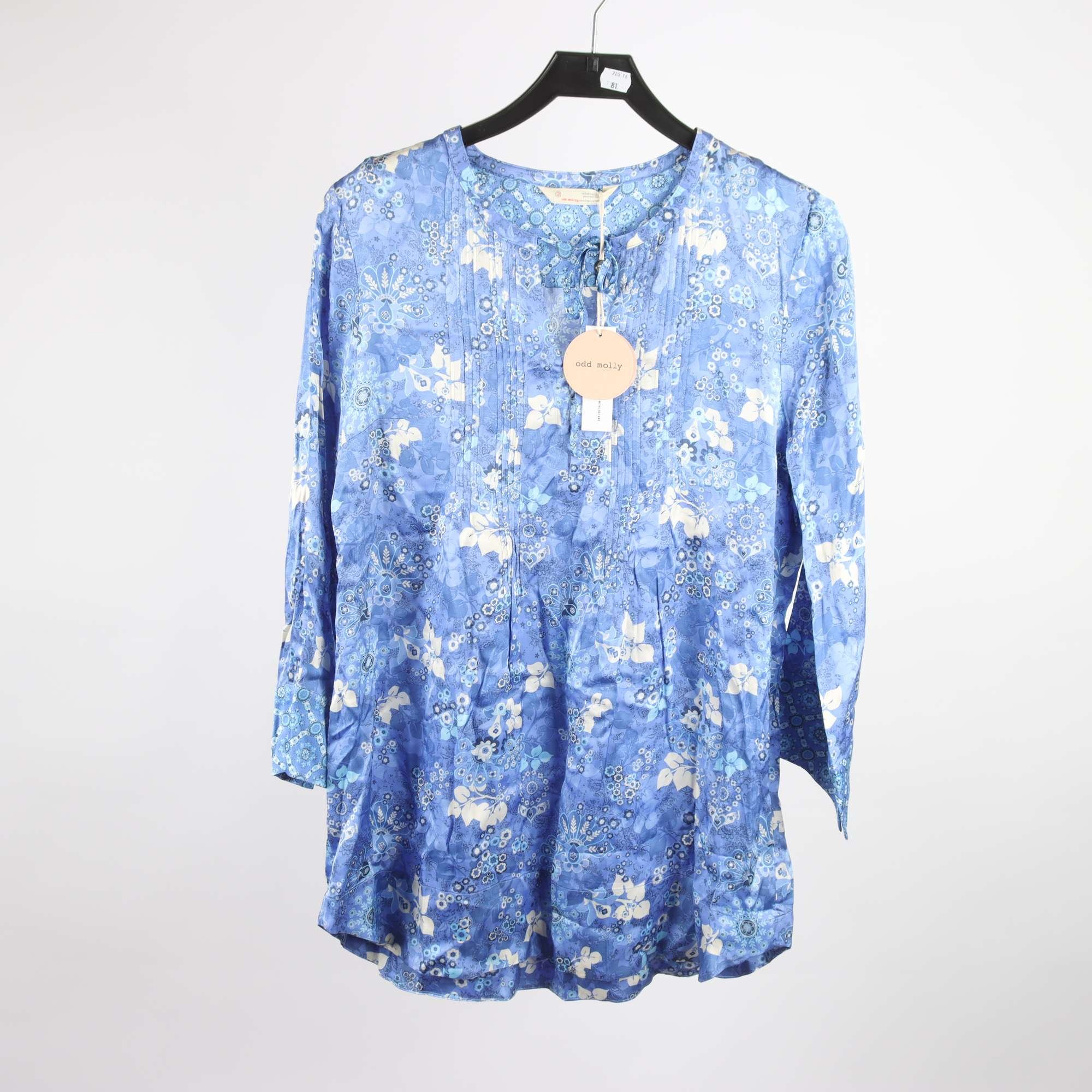 Blus, Odd Molly, blå, mönstrad, stl. 2 (M)