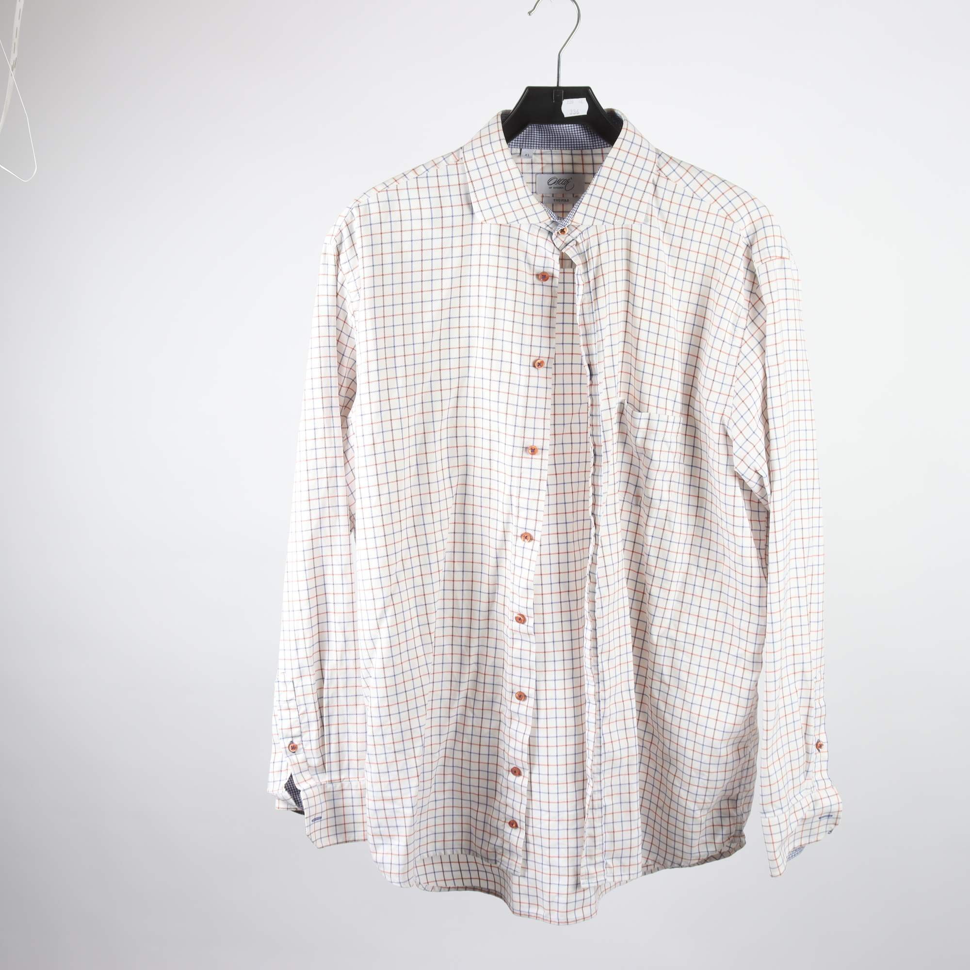 Skjorta, Oscar, rutig, beige, stl. 43.