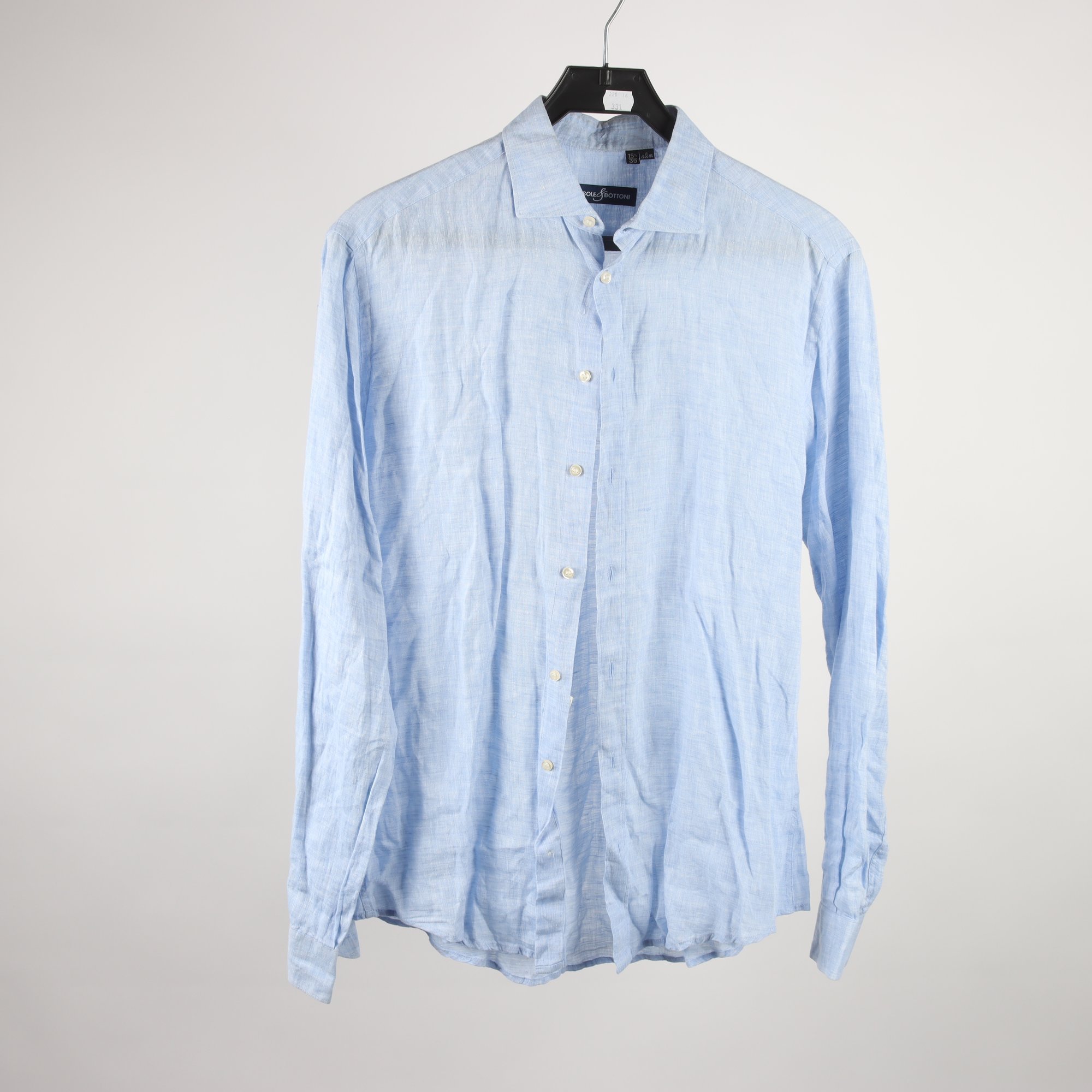 Skjorta, Asole Bottoni, blå, slim, 100% lin, stl. 39.