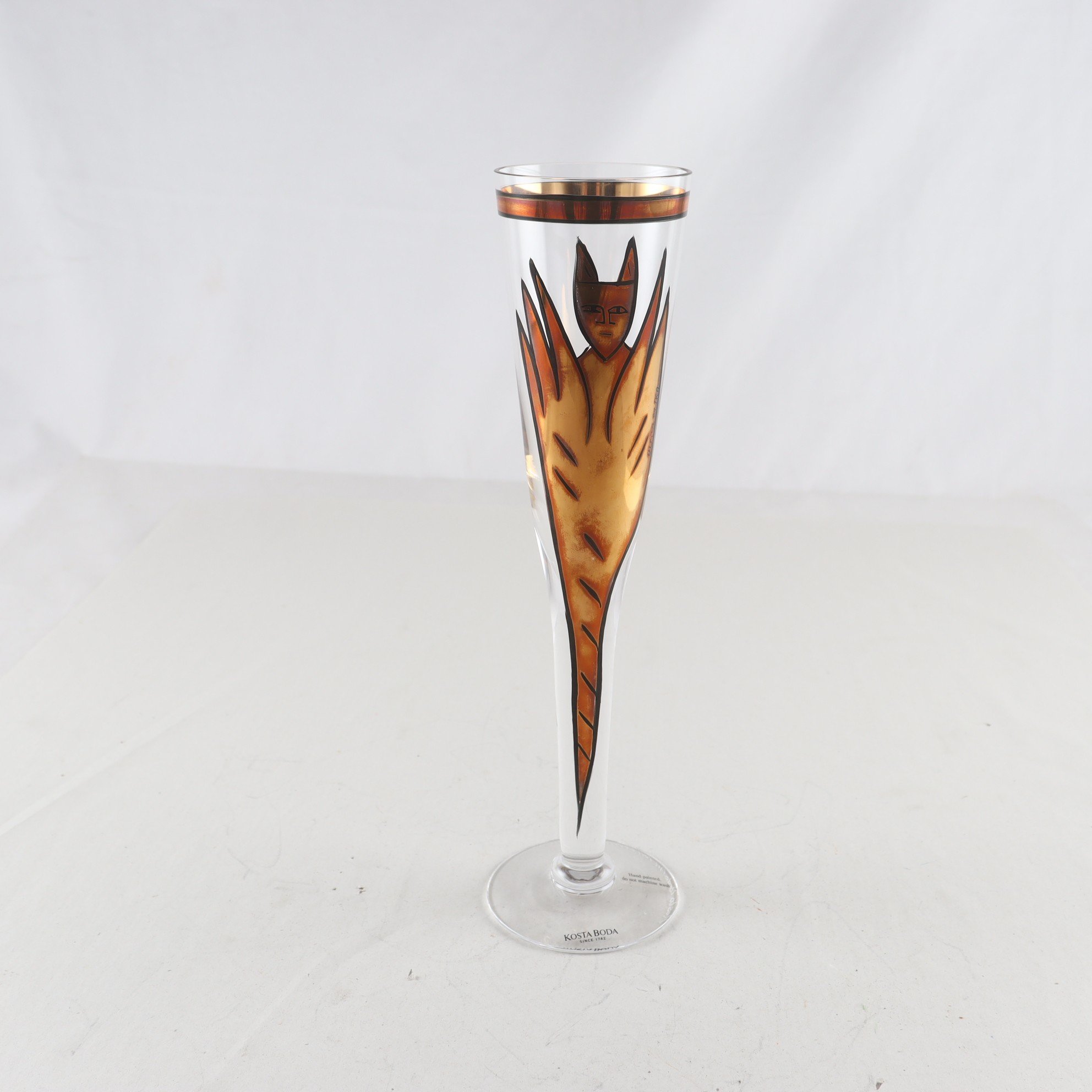 Champagneglas, glas, ”Goldie”, Ulrica Hydman Vallien, Kosta Boda