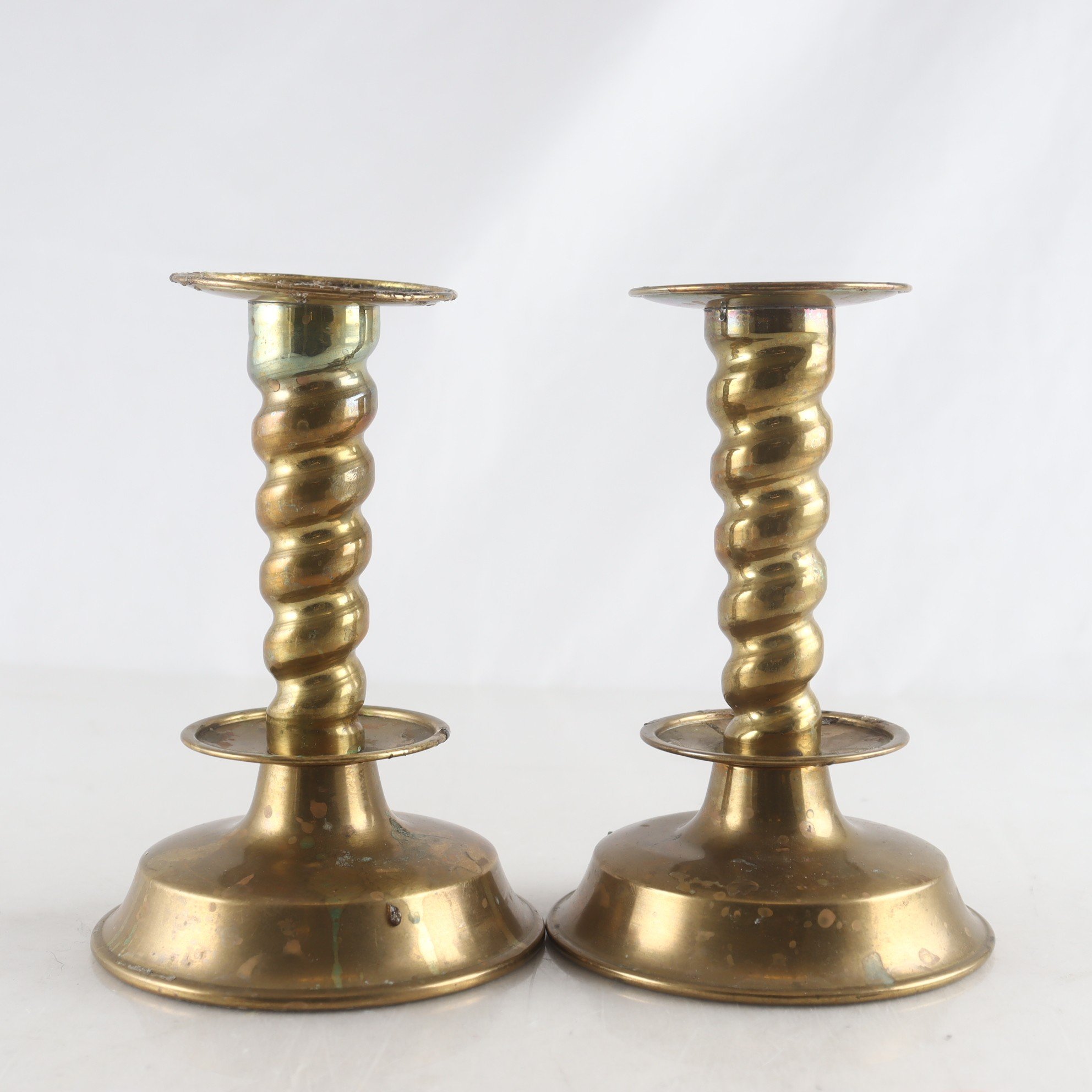 Ljusstakar, mässing, Svea, Gottfrid Carlsson Eskilstuna, 2 st.