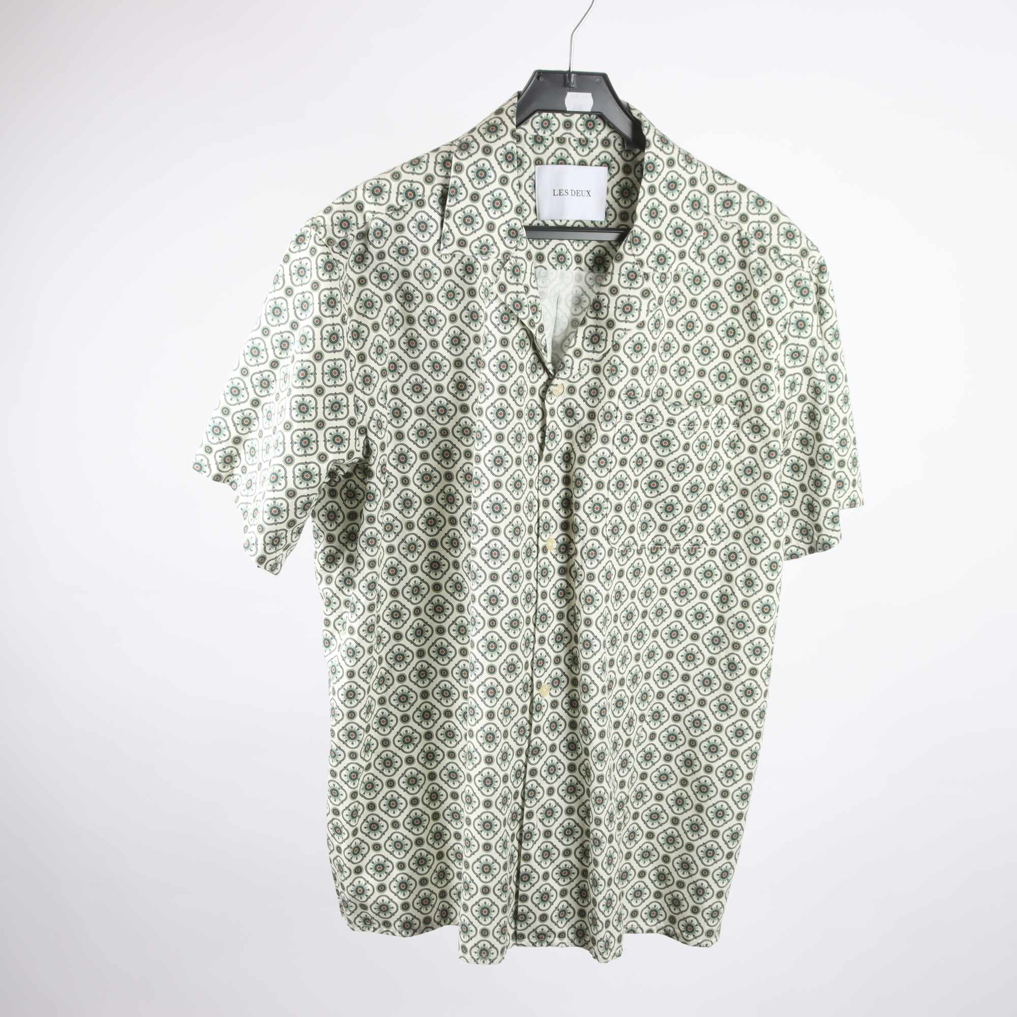 Skjorta, Les Deux, mönstrad, grön, stl. XL.