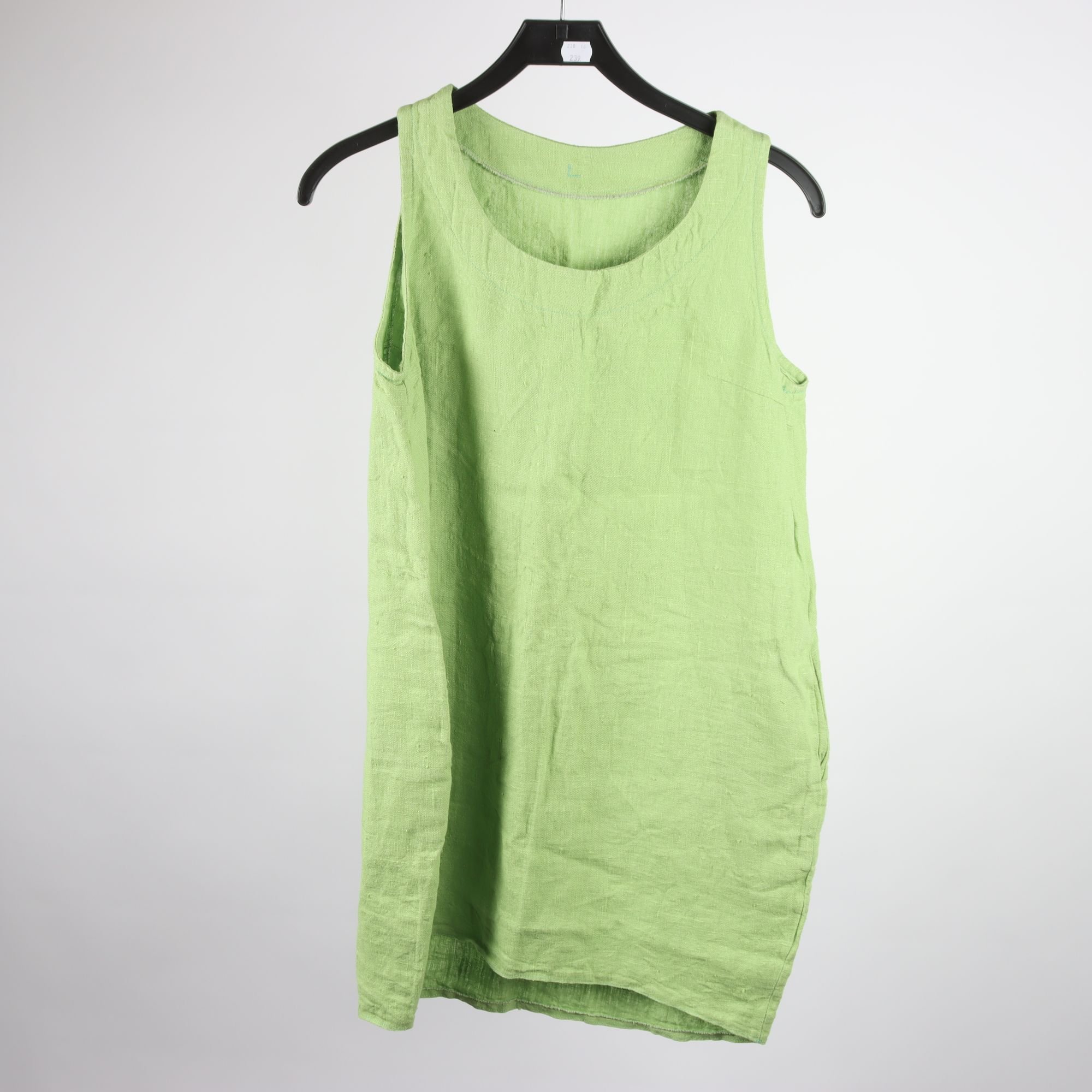 Klänning/tunika, Okänd, grön, 100% lin, stl. ca. S.