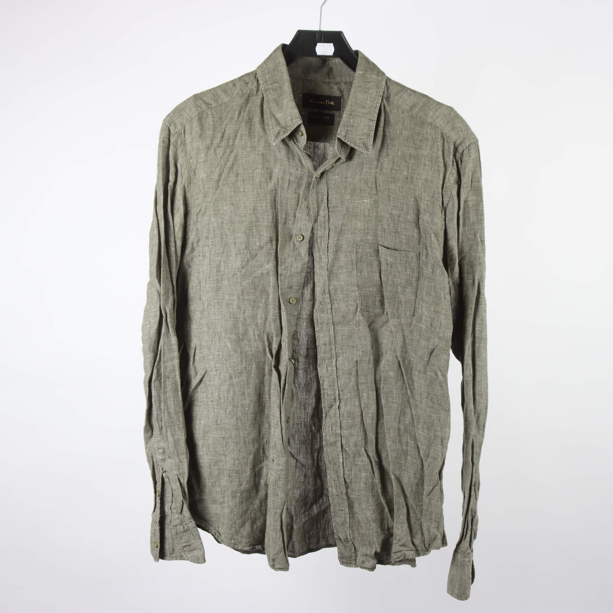 Skjorta, Massimo Dutti, grön, 100% lin, stl. L.