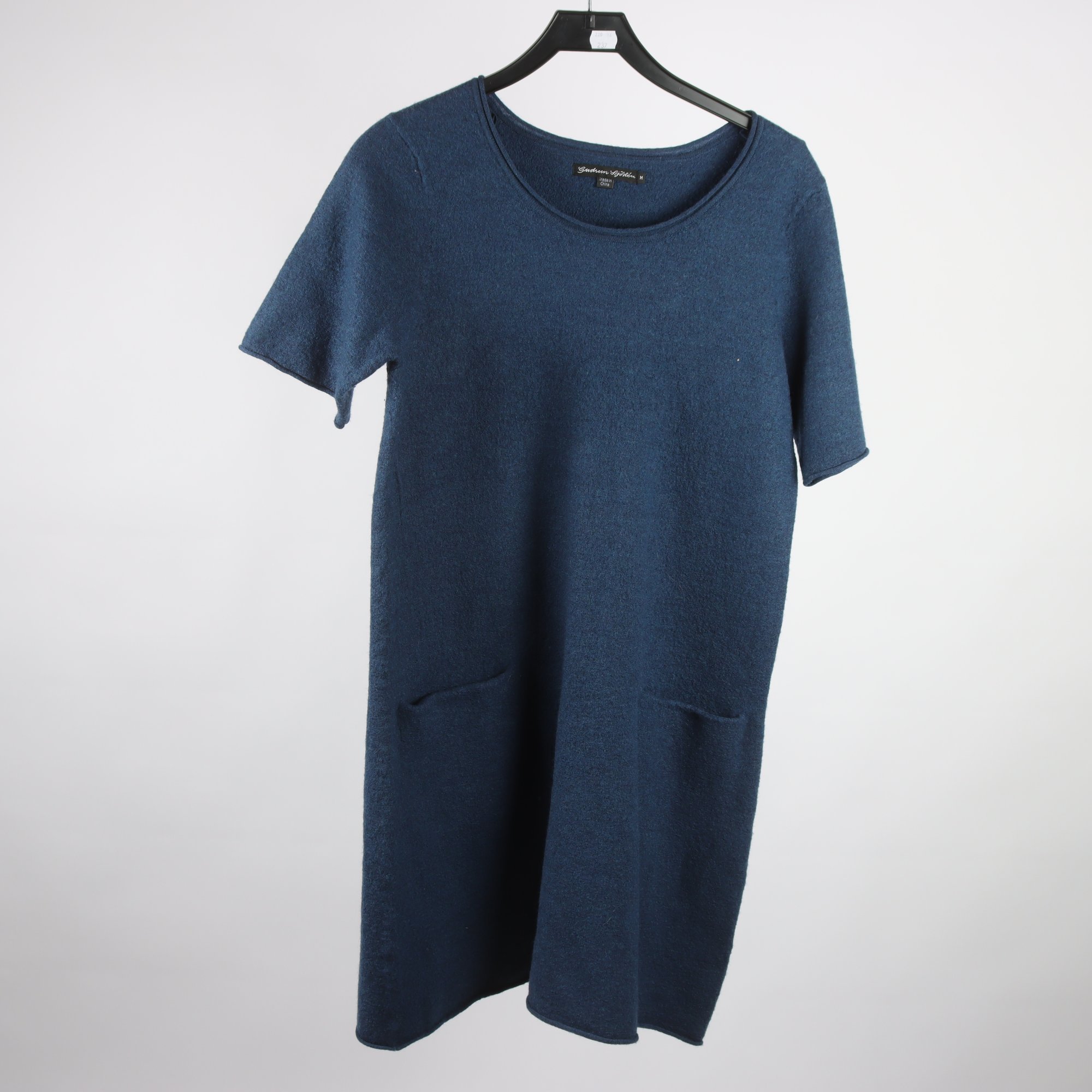 Klänning, Gudrun Sjödén, blå, stickad, 100% ull, stl. M.