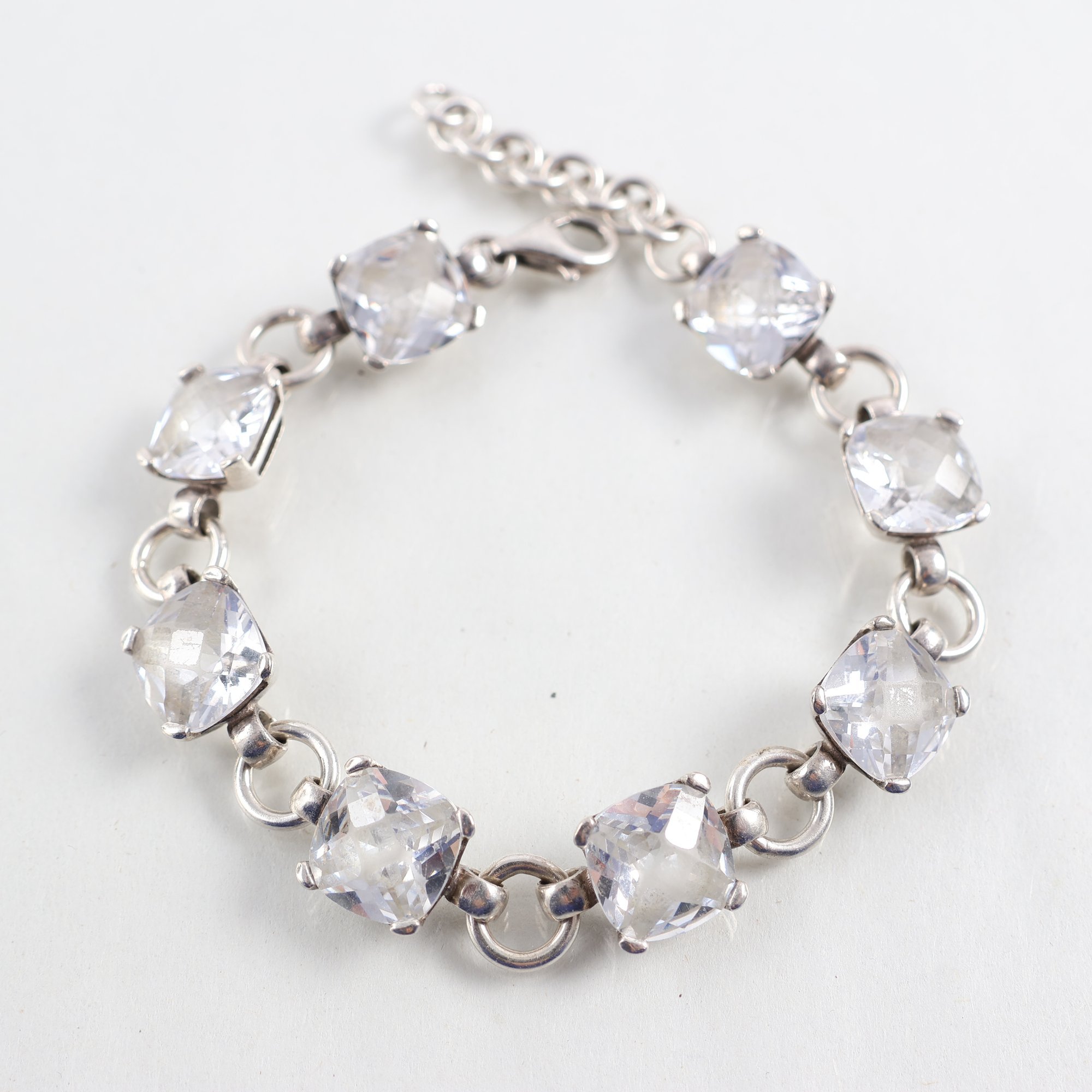 Armband, silver, glas, brv: 25.3g