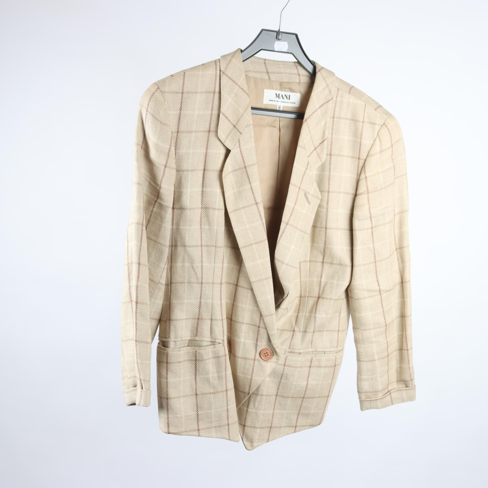 Kavaj, Mani, beige, lin, bomull, stl. 46.