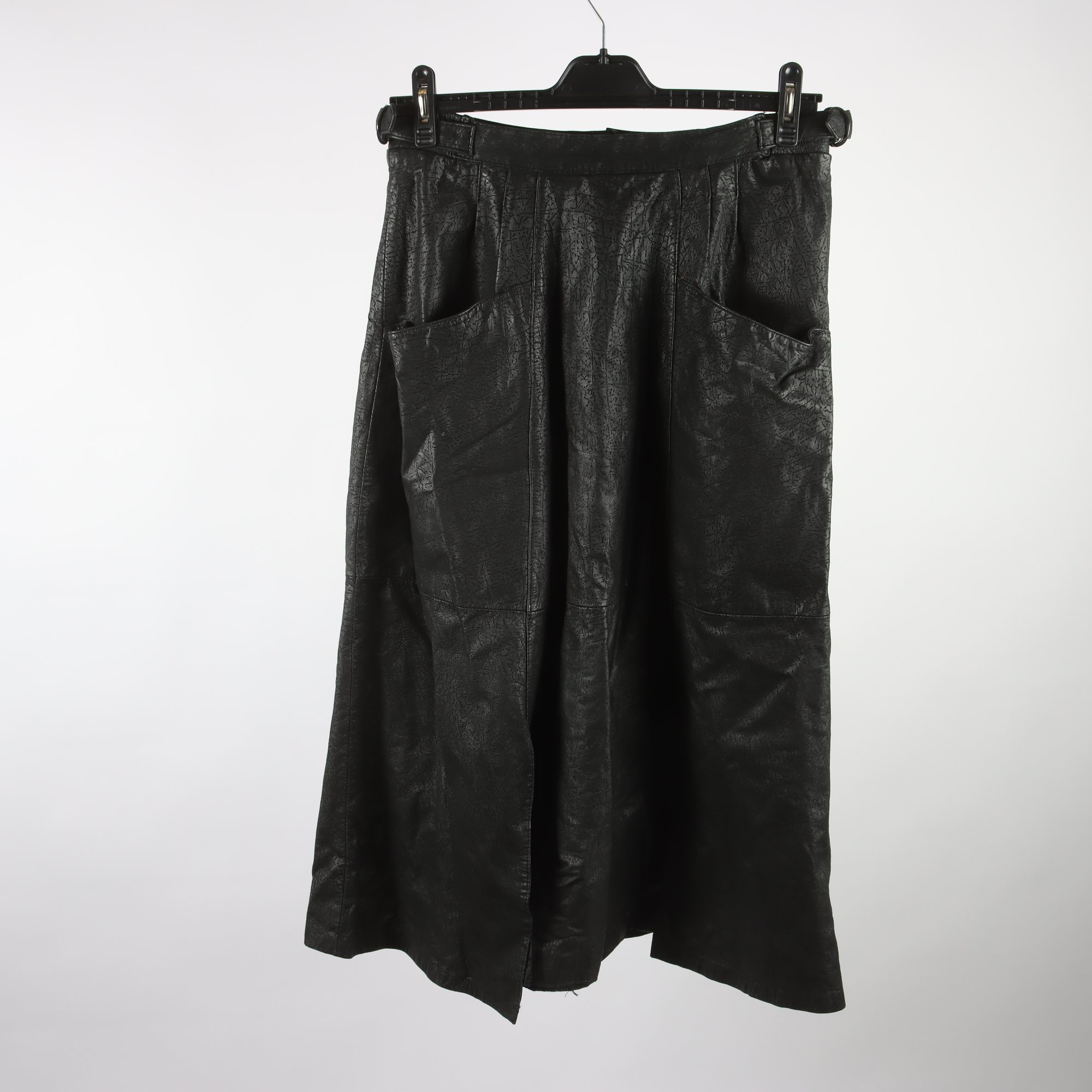 Skinnkjol, Zebraut, vintage, 100% läder, stl. 42