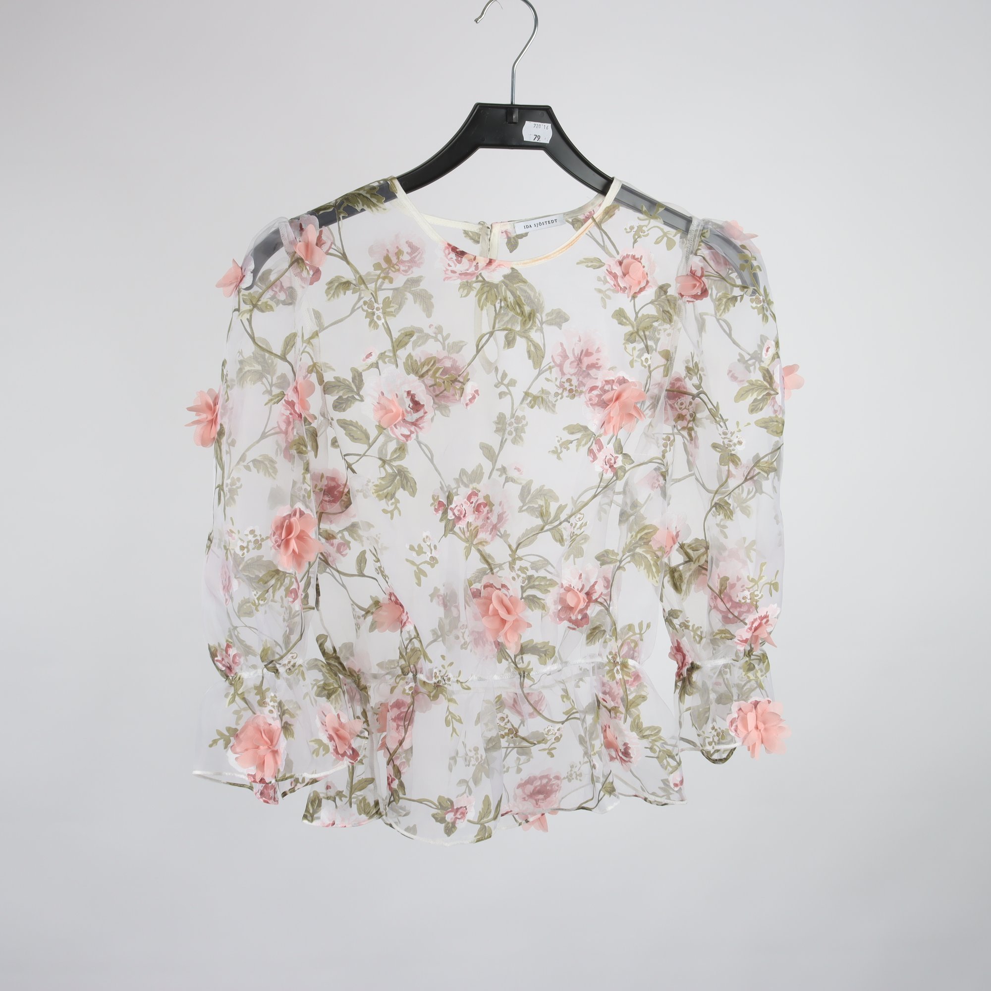 Blus, Ida Sjöstedt, blommig, transparent, stl ca. XS/S