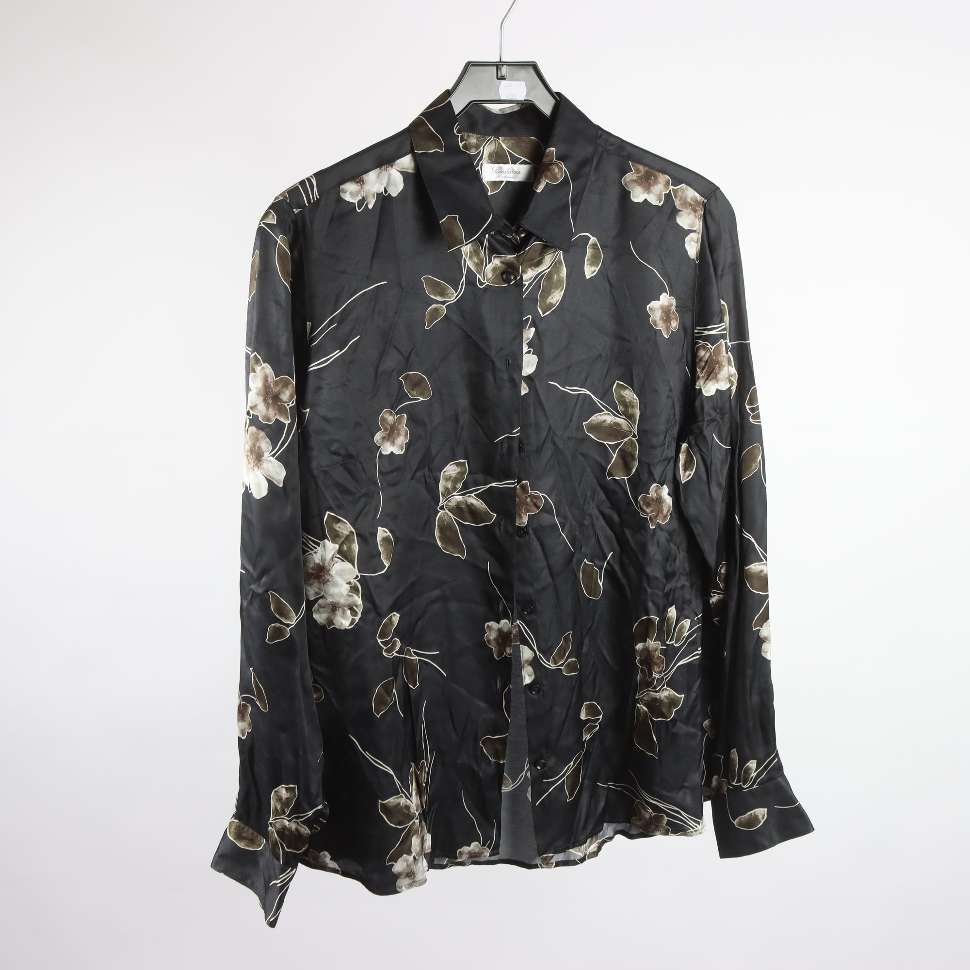 Blus, Stenströms, svart, 30% silke, stl. 44.