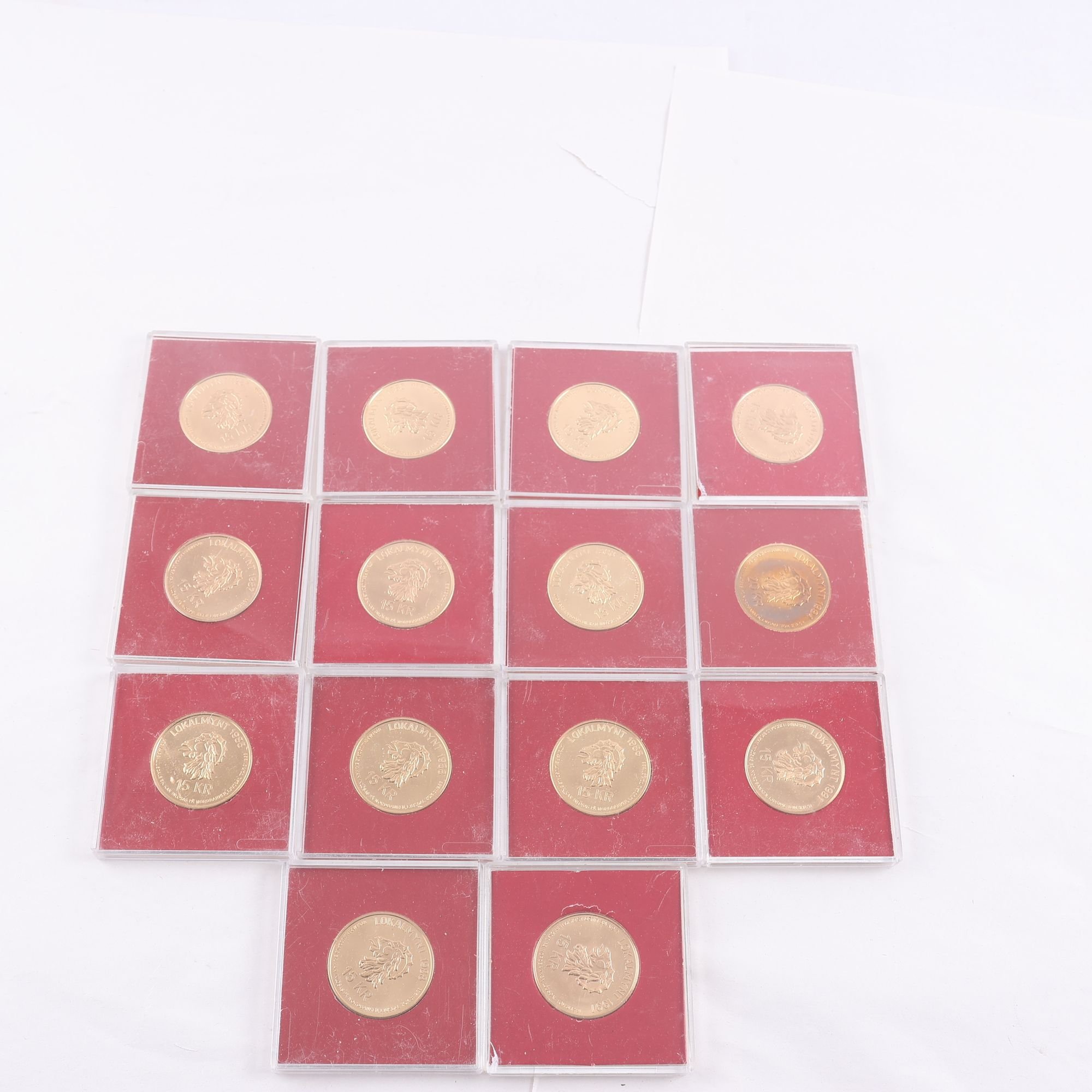 Lokalmynt från SJ World Cup, Ljusdal, 1987-1994, 15 kr. 14 st