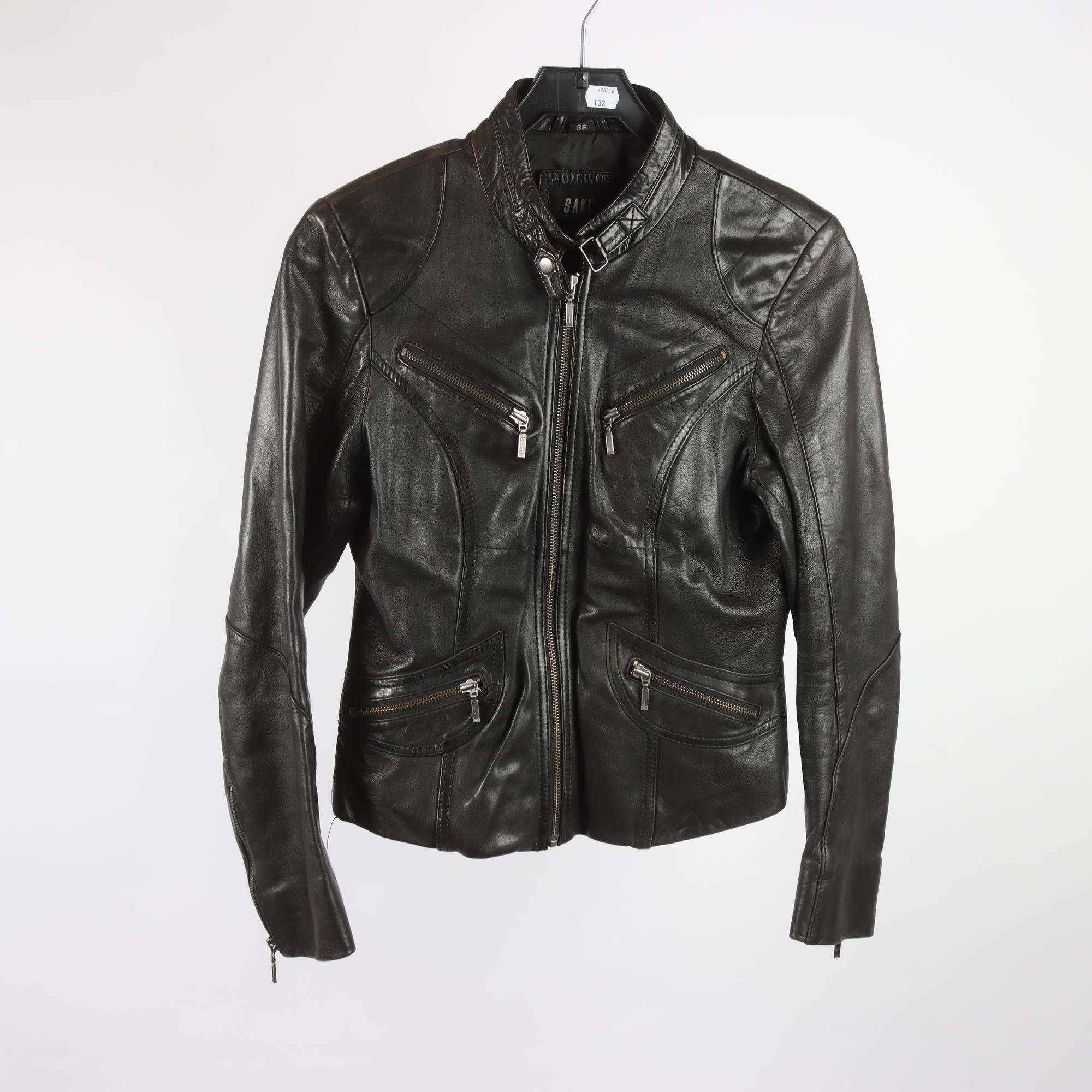 Skinnjacka, Saki, svart, stl. 36