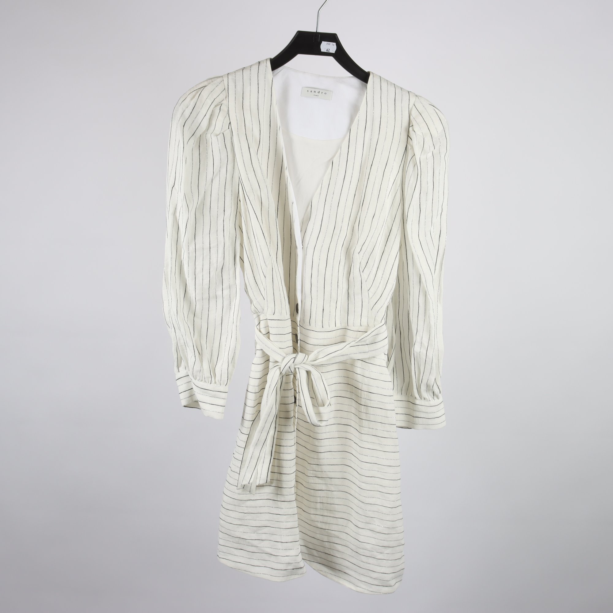 Klänning, Sandro Paris, vit, randig, stl. 38