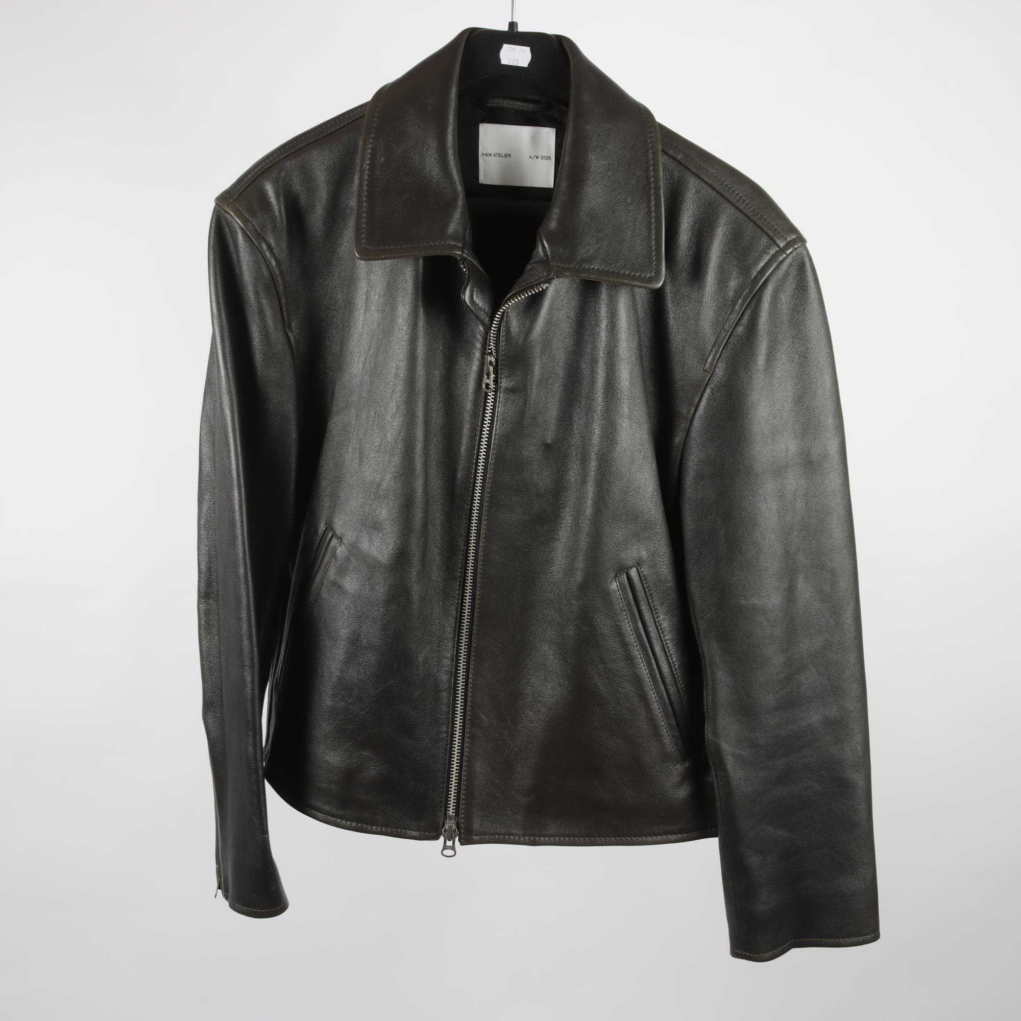 Skinnjacka, H&M Atelier, grå/grön, stl. M.