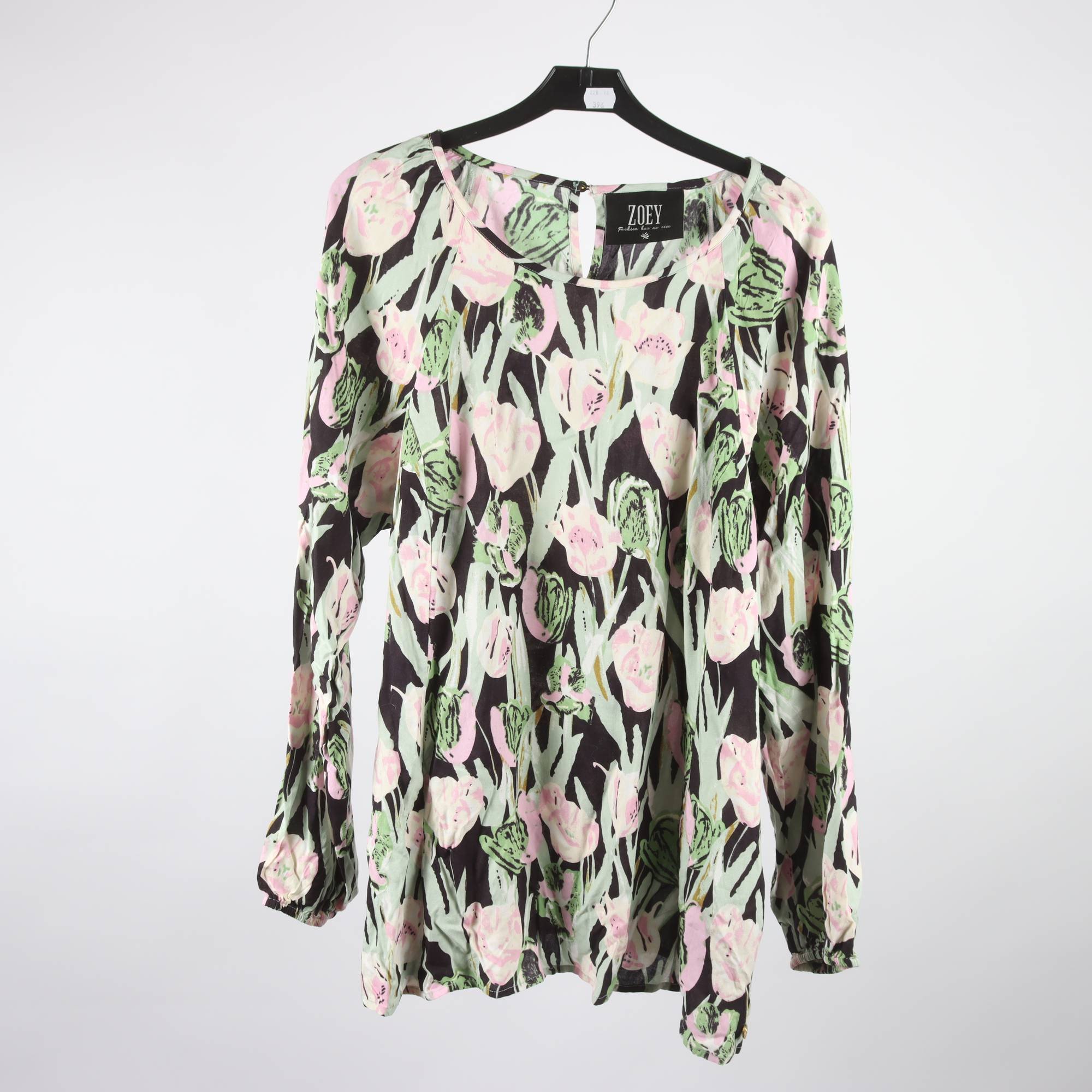 Blus, Zoey, rosa, grön, stl. M.