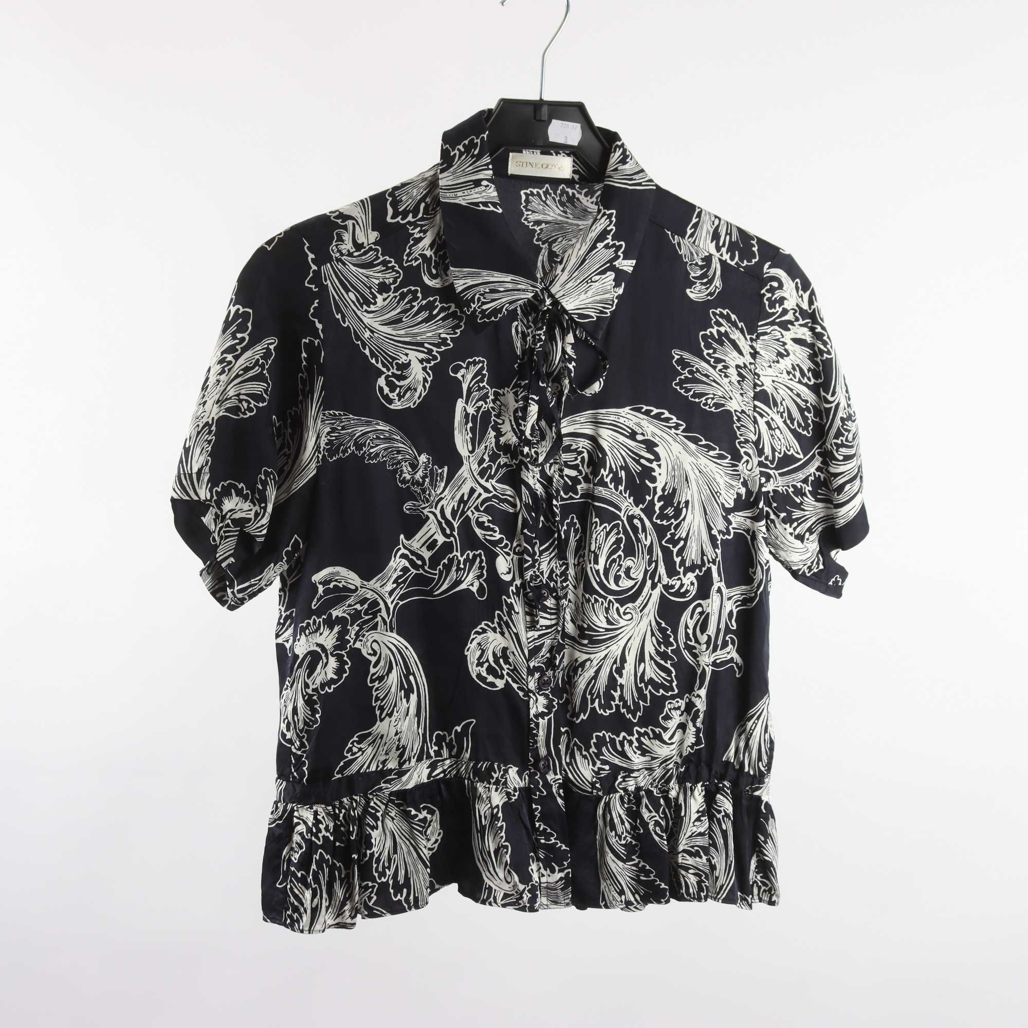 Blus, Stine Goya, blå, vit, mönstrad, stl. S