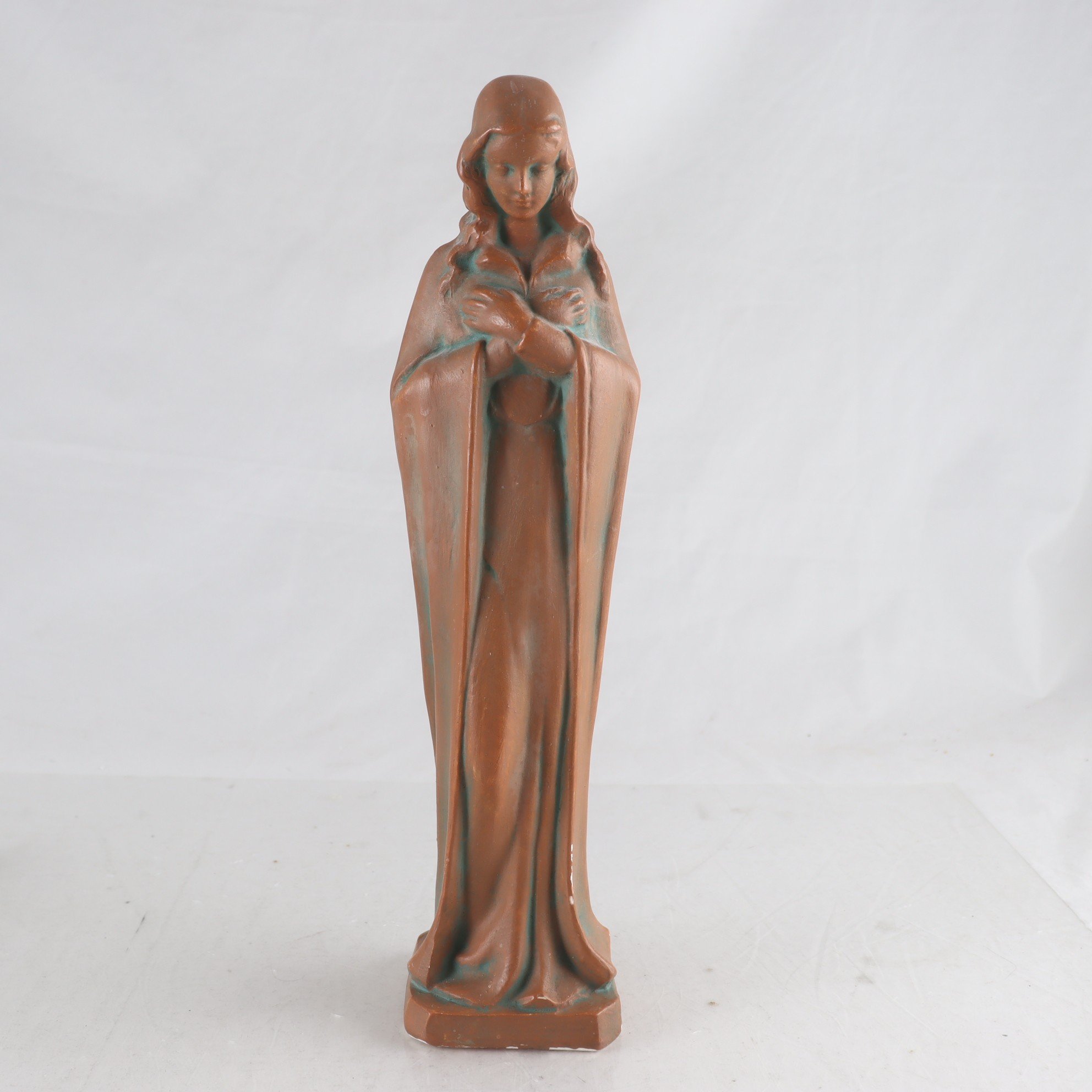 Figurin, gips, Madonna, 1930-tal. Samfraktas ej