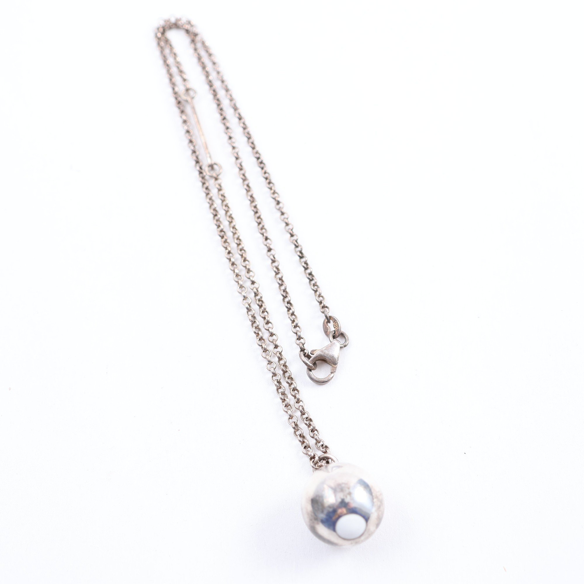 Halsband & hänge, silver, vikt: 10g