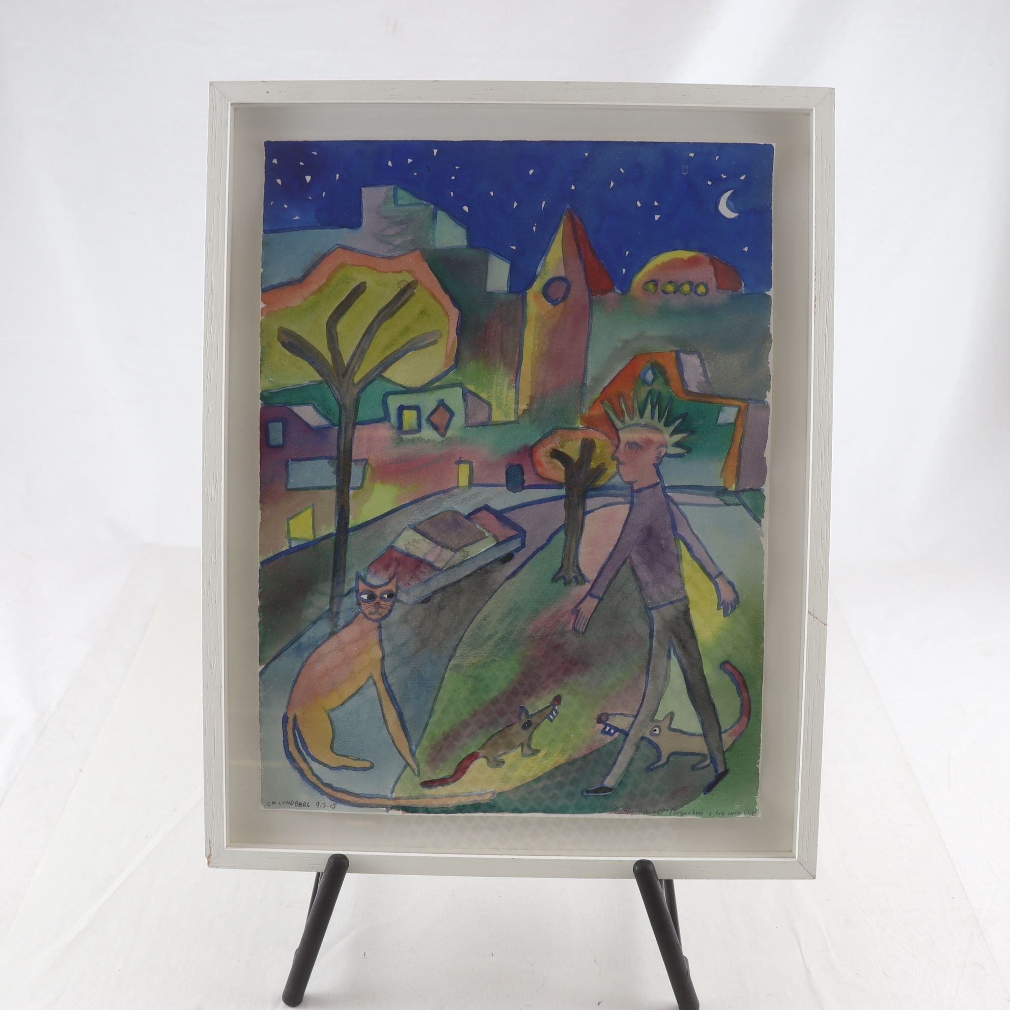 Akvarell, Carl Michael Lundberg, signerad, 9.3.2015. Endast avhämtning