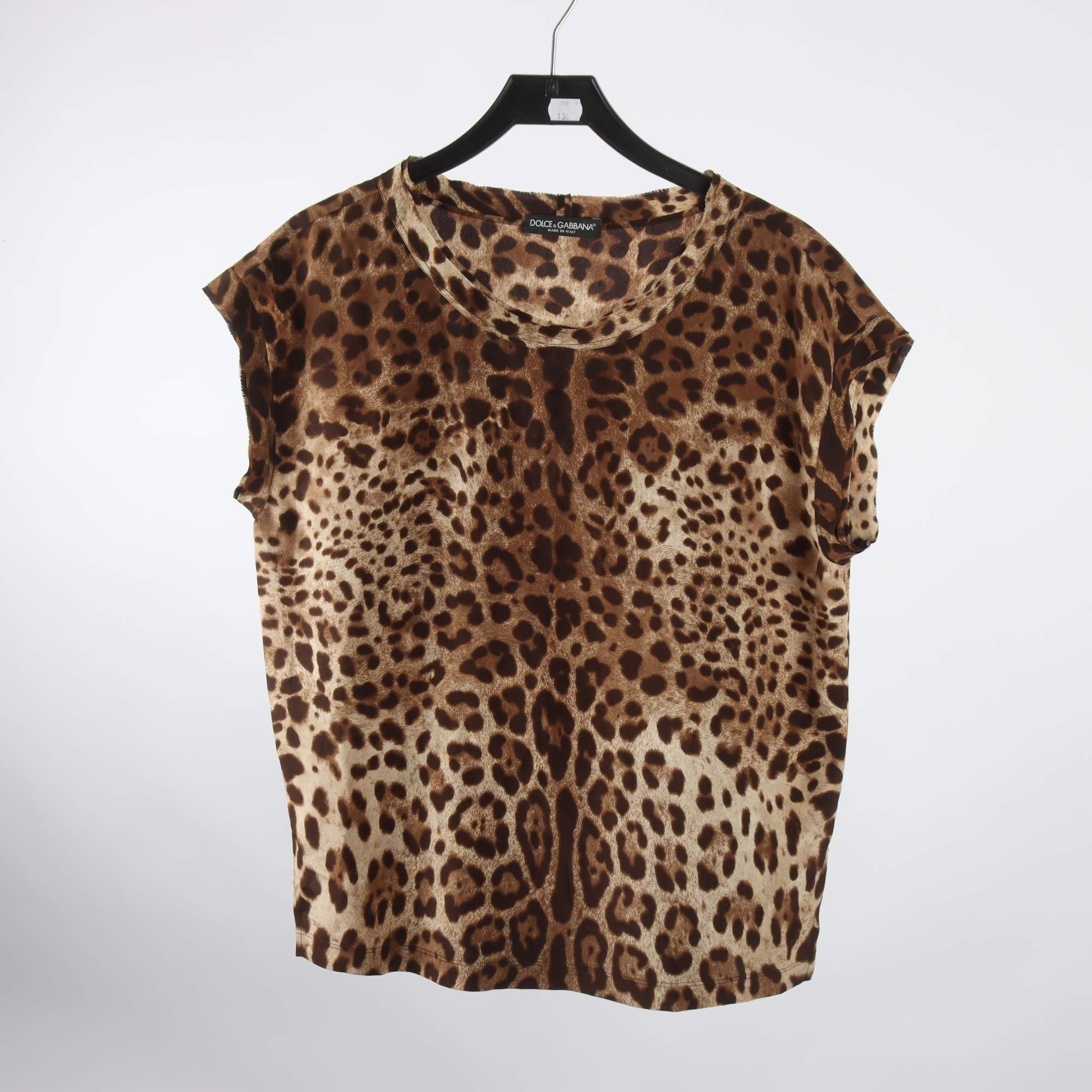 Blus, Dolce & Gabbana, beige, 100% silke, stl. 42.