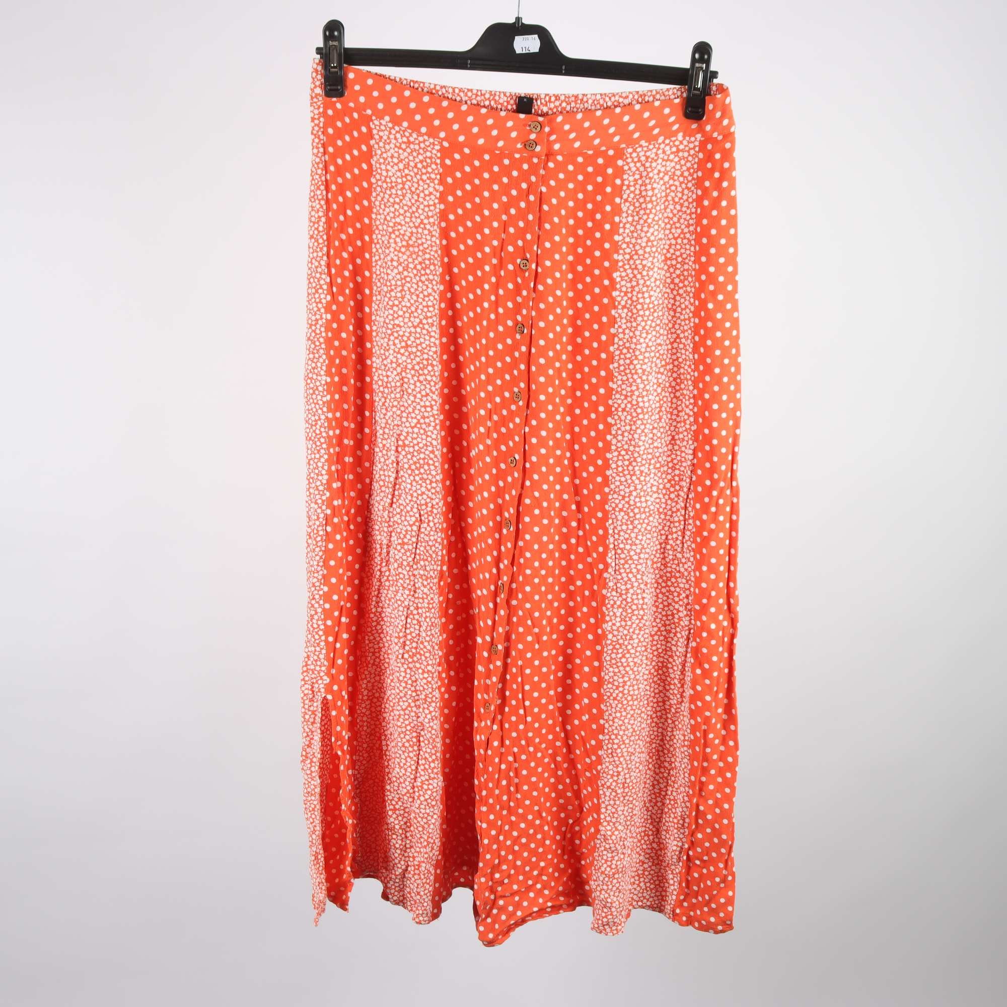 Kjol, YAS, orange, vit, mönstrad, stl. XL