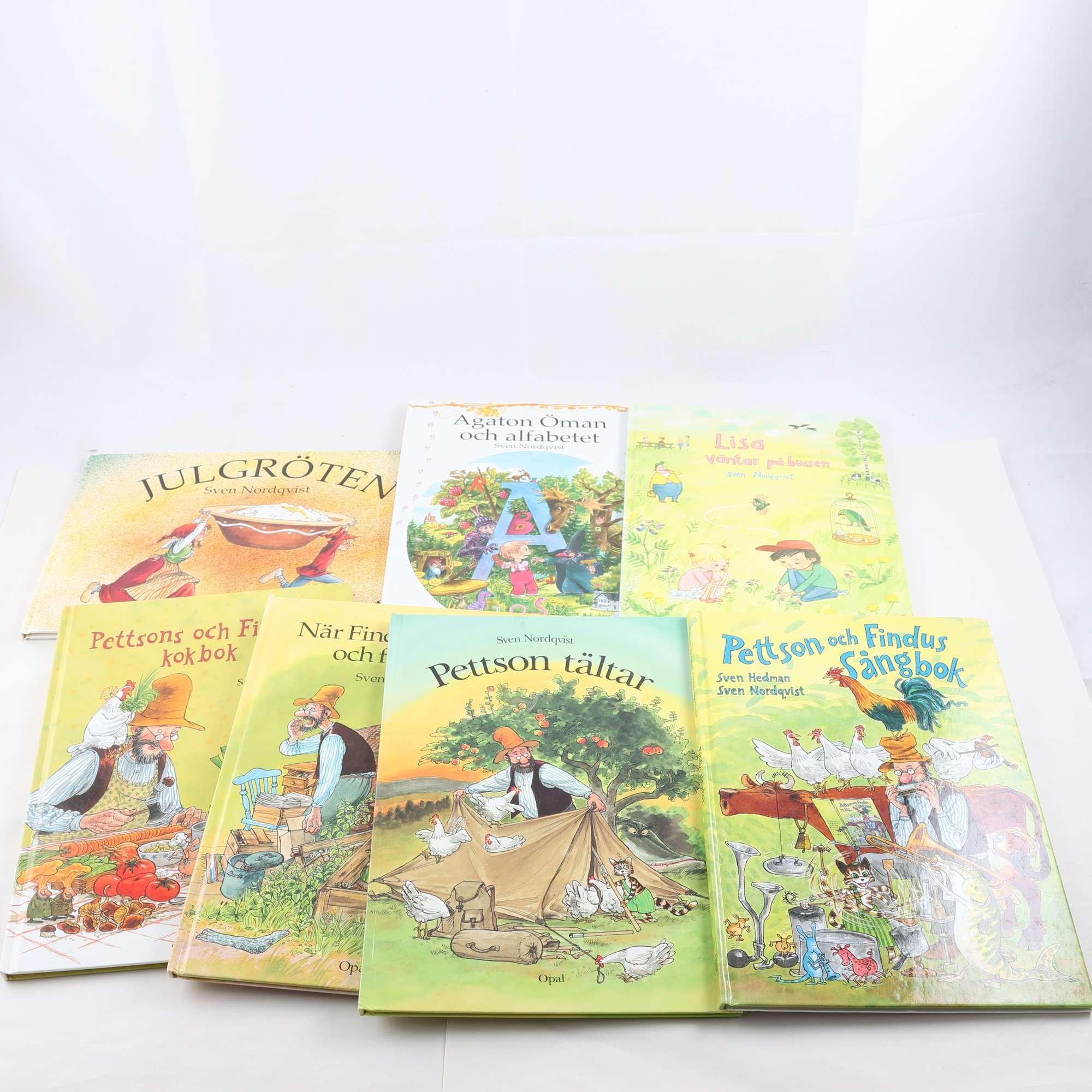 Sven Nordqvist, Pettson och Findus m.m., bokpaket med 7 vol.