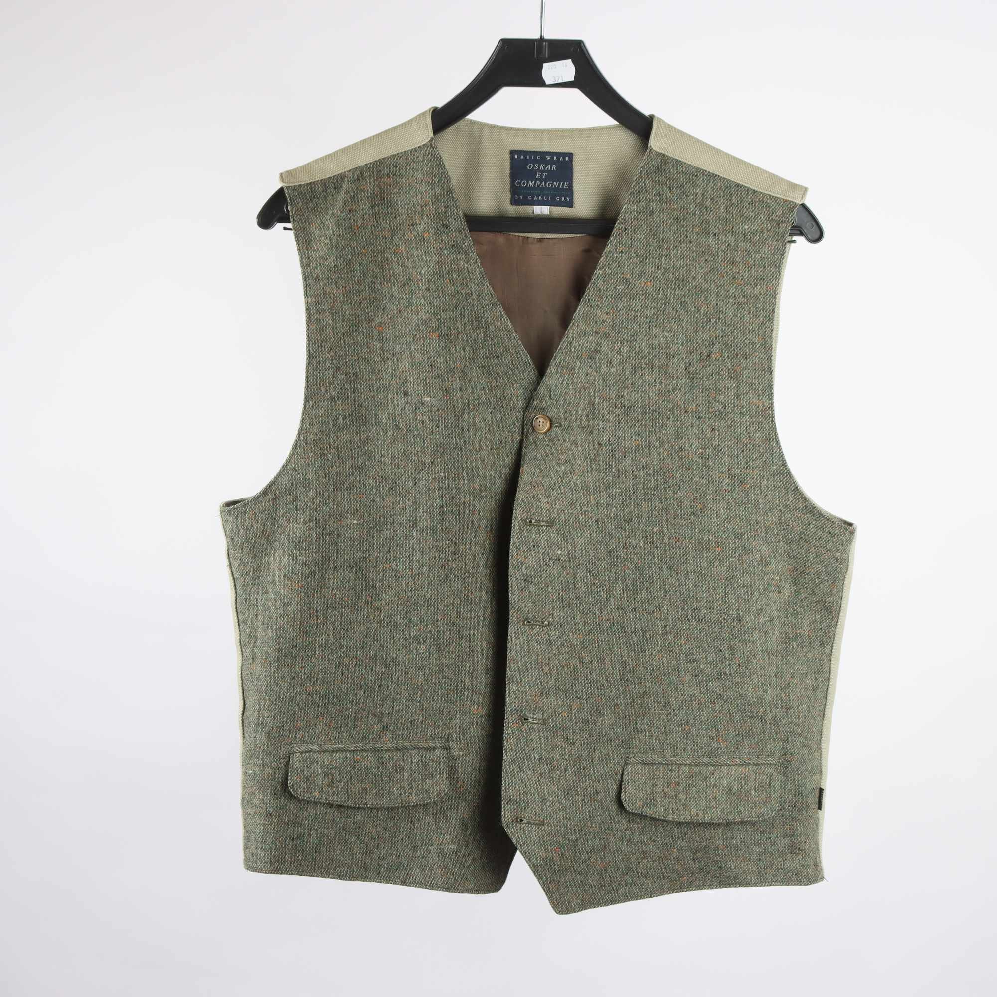 Väst, Oskar et Compagnie, beige/grön, 80% ull, stl. L.