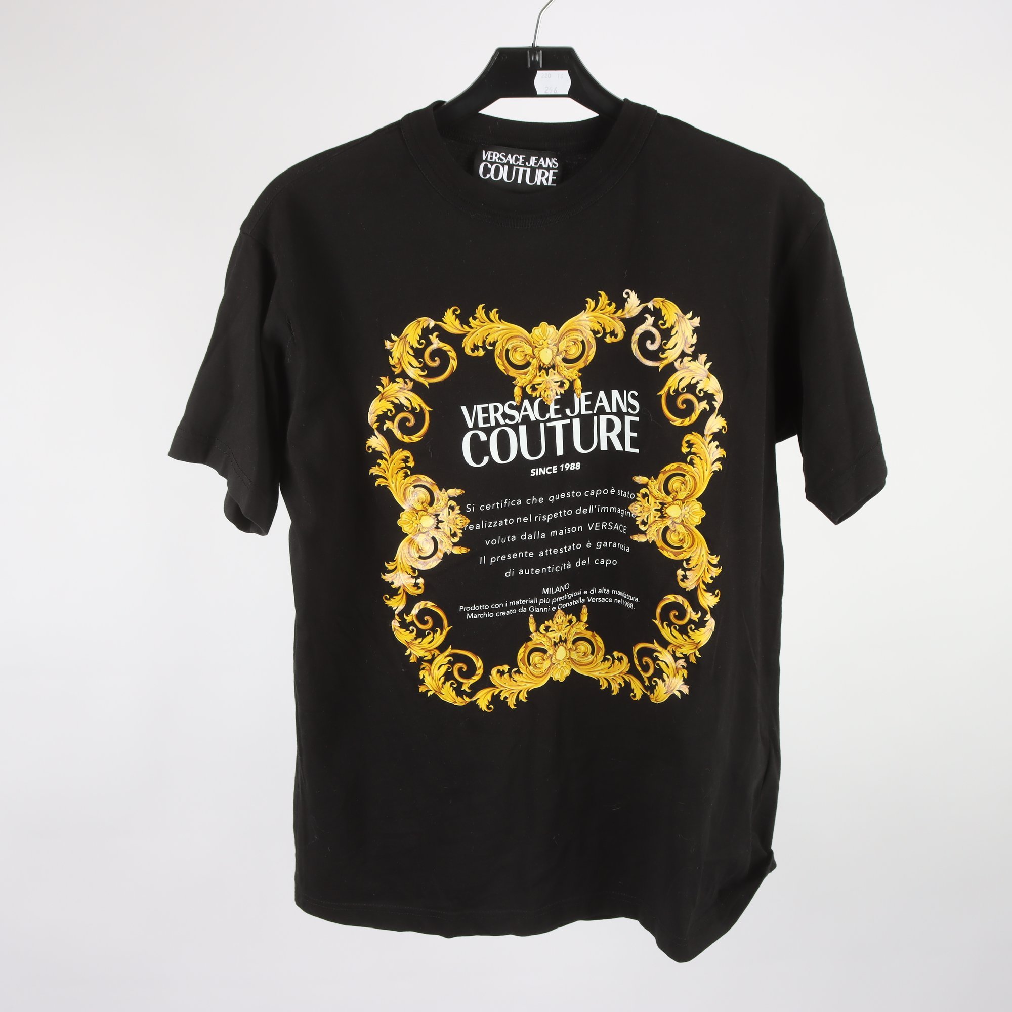 T-shirt, Versace Jeans Couture, svart, guld, stl. XS.