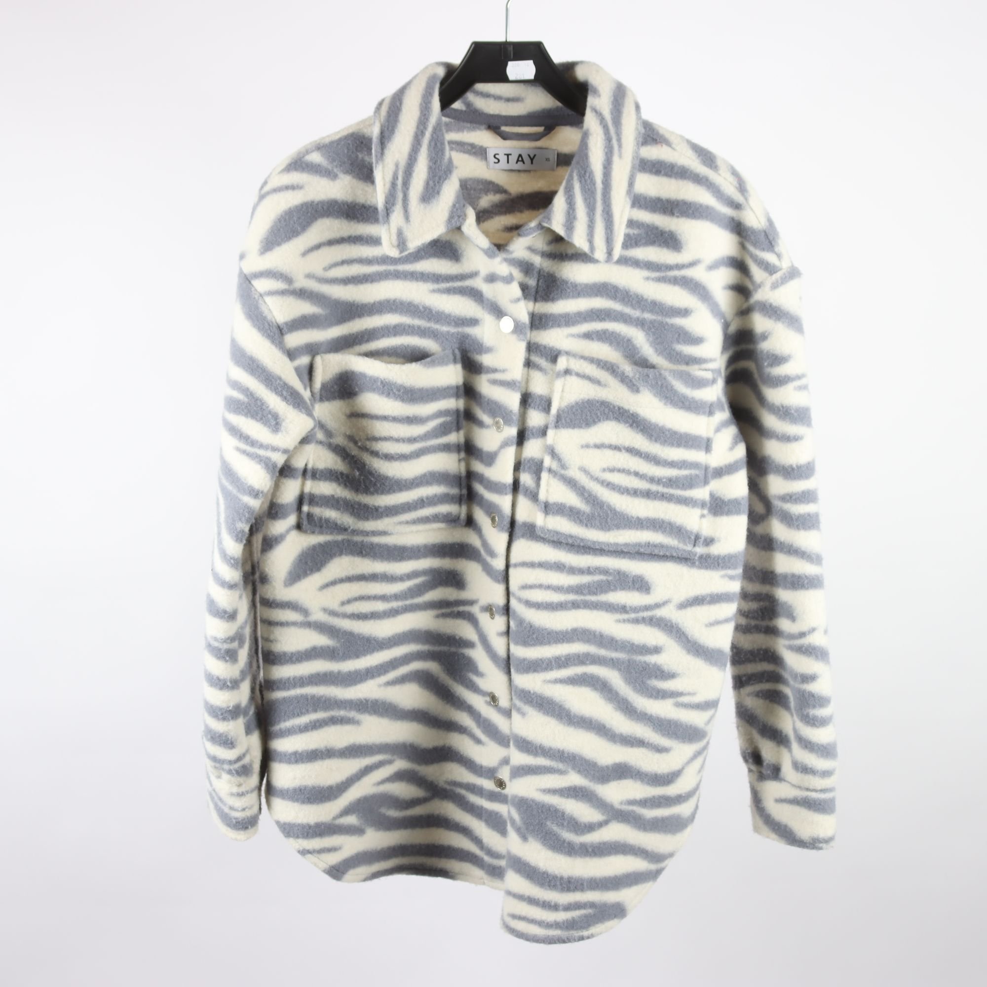 Kofta, Stay, vit, grå, oversize, stl. XS.