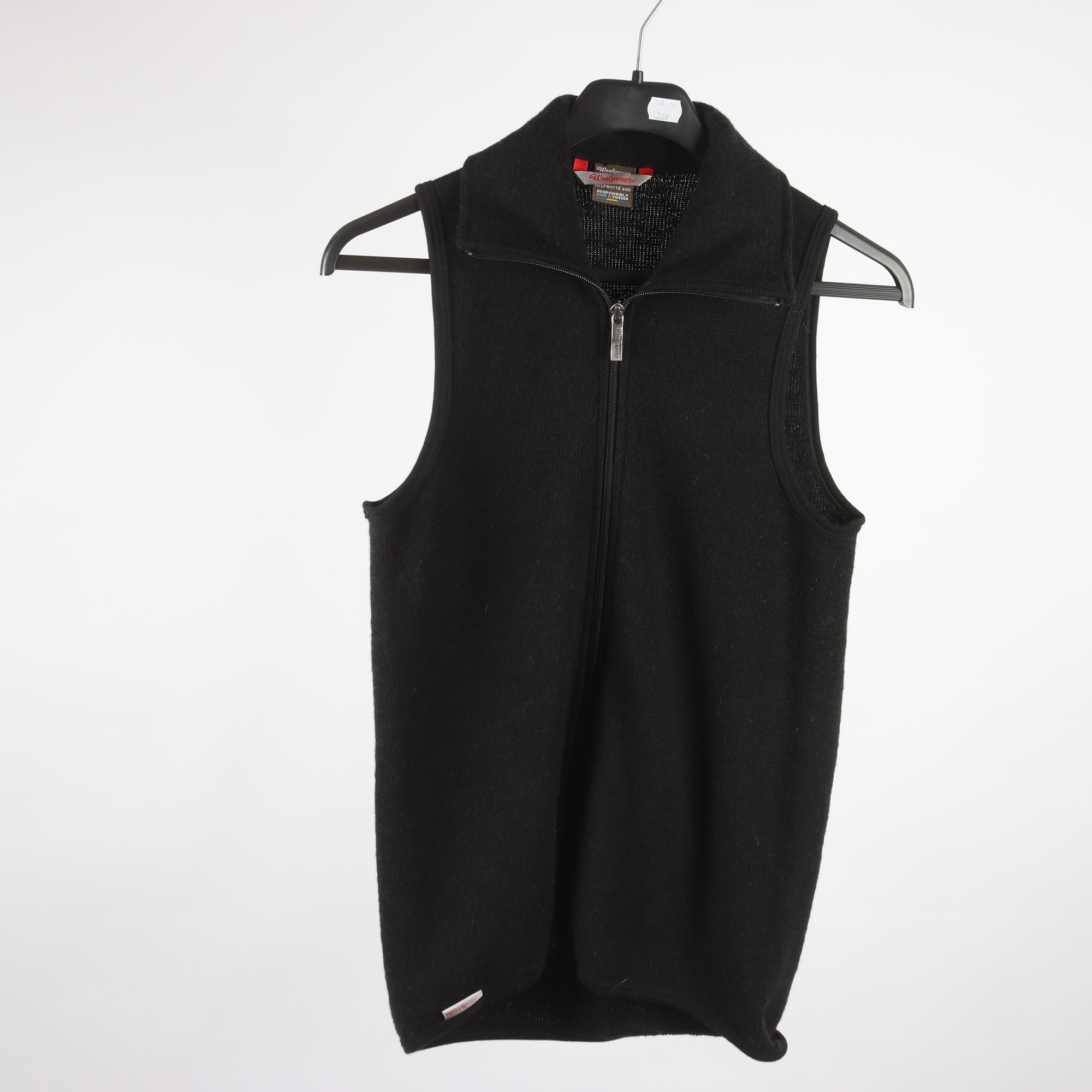 Väst, Woolpower, ullfrotté, 70% ull, svart, stl. S.