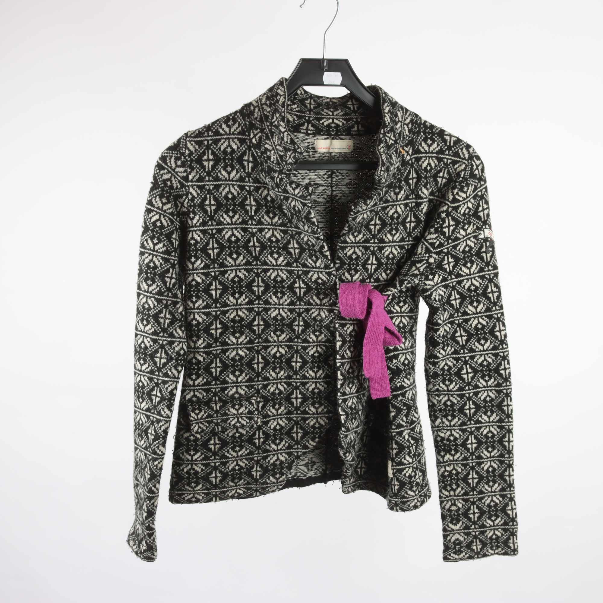 Kofta, Odd Molly, svart, vit, 80% lammull, stl. M.