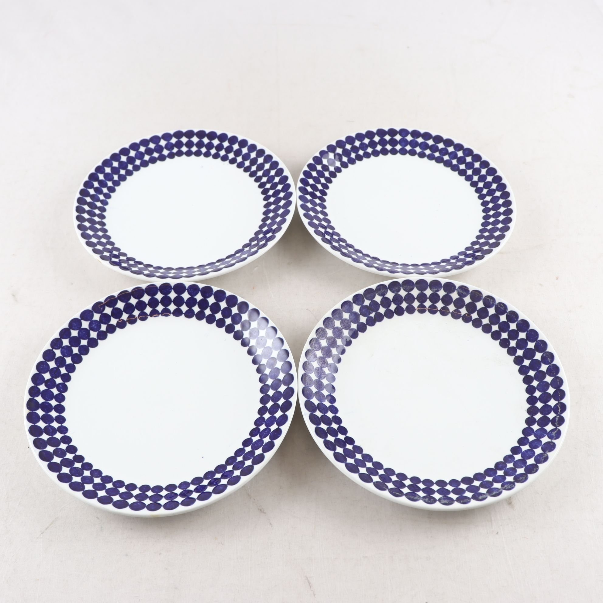 Assietter, Adam, Stig Lindberg, Gustavsberg, 4 st. Samfraktas ej