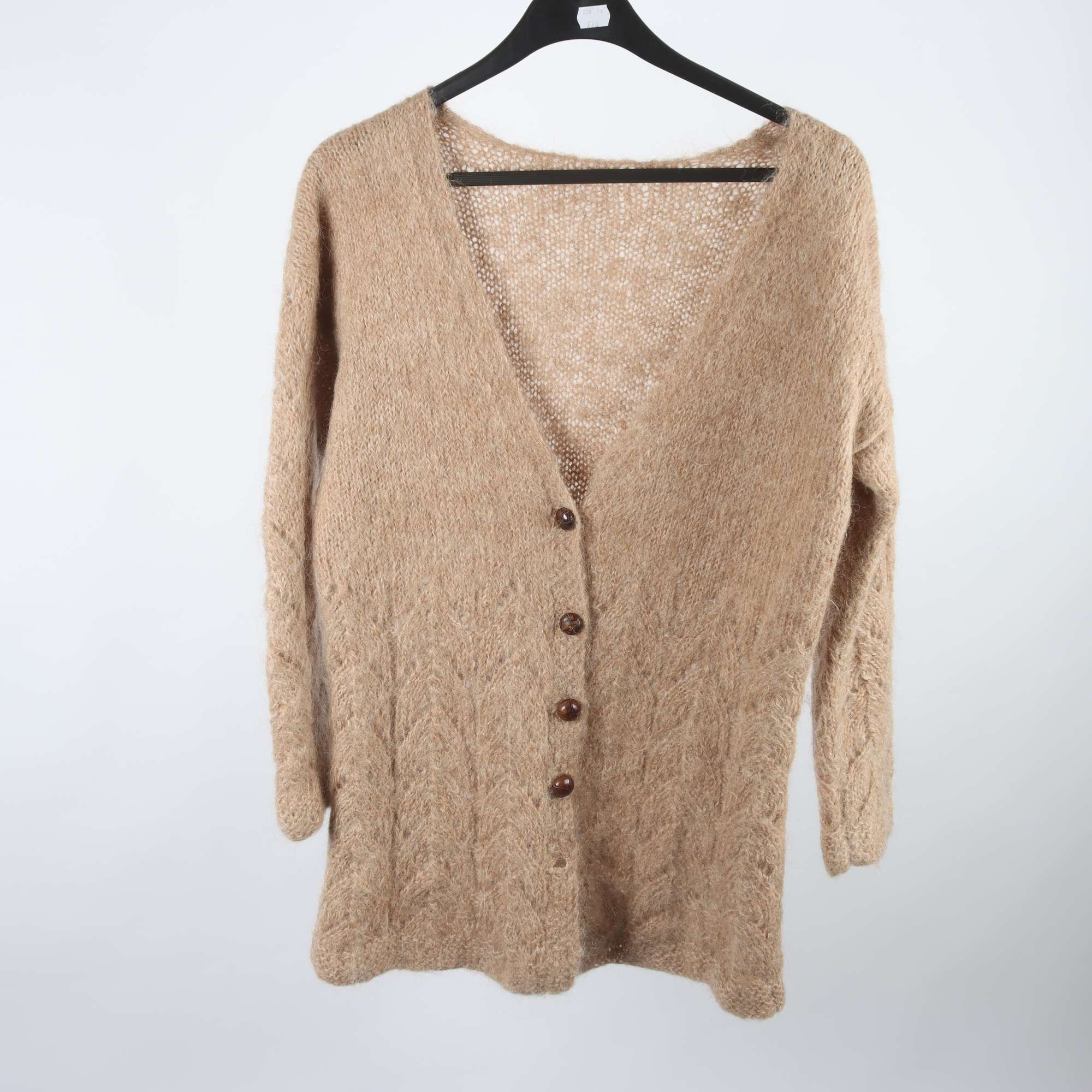 Kofta, Okänd, beige, ull, mohair, stl. ca. S/M.