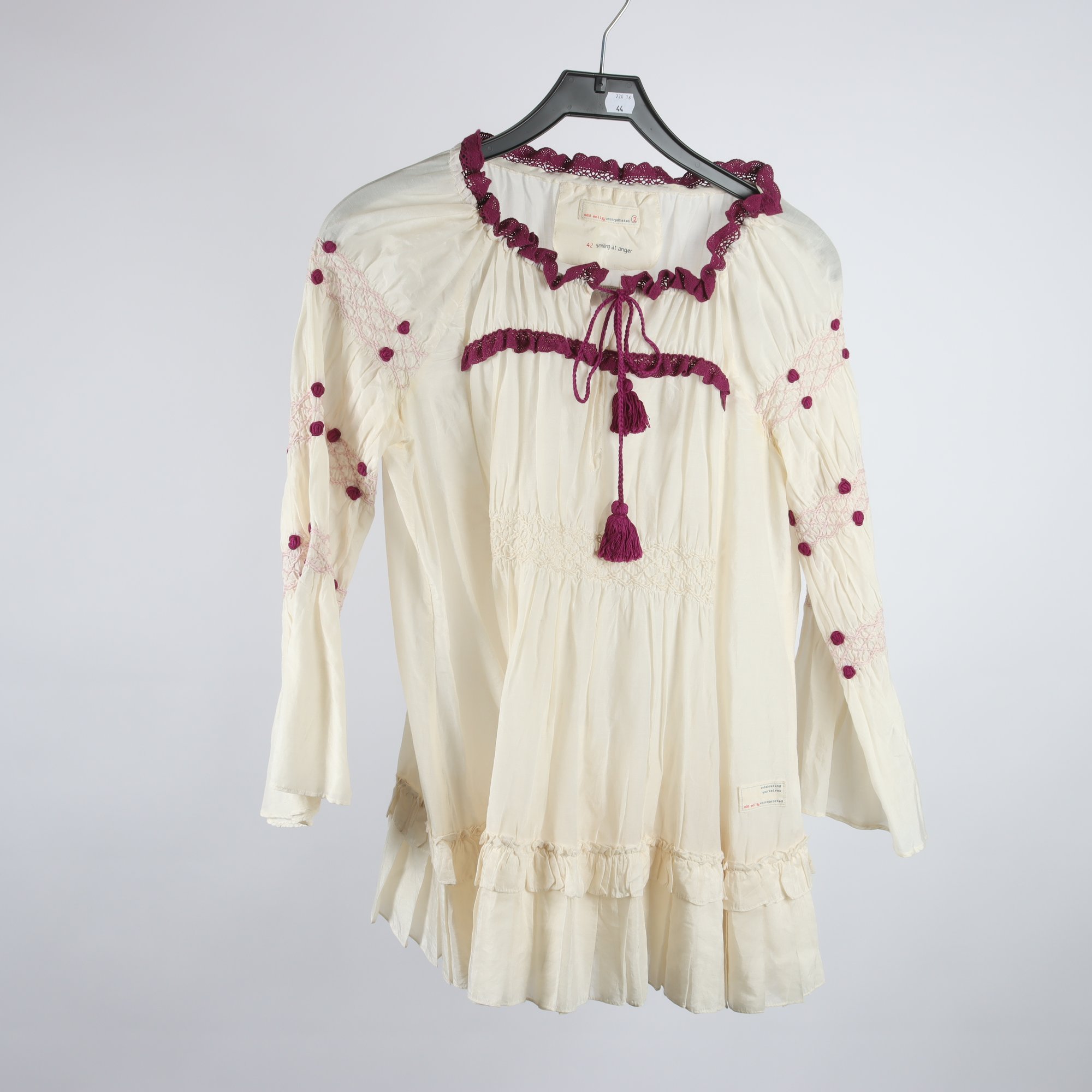 Blus, Odd Molly, offwhite, lila, stl. 2 (M)