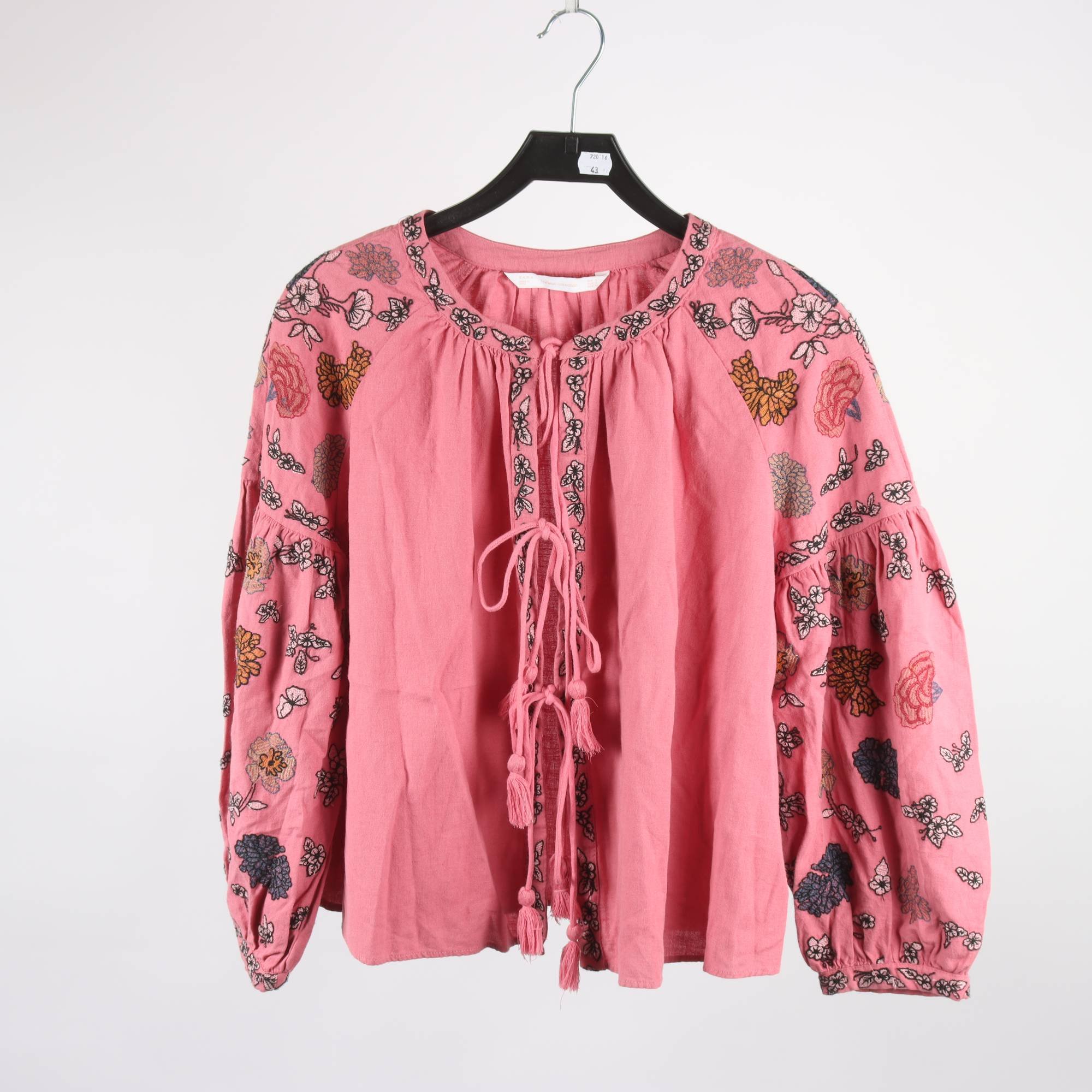 Blus, Zara, rosa, broderi, stl. S