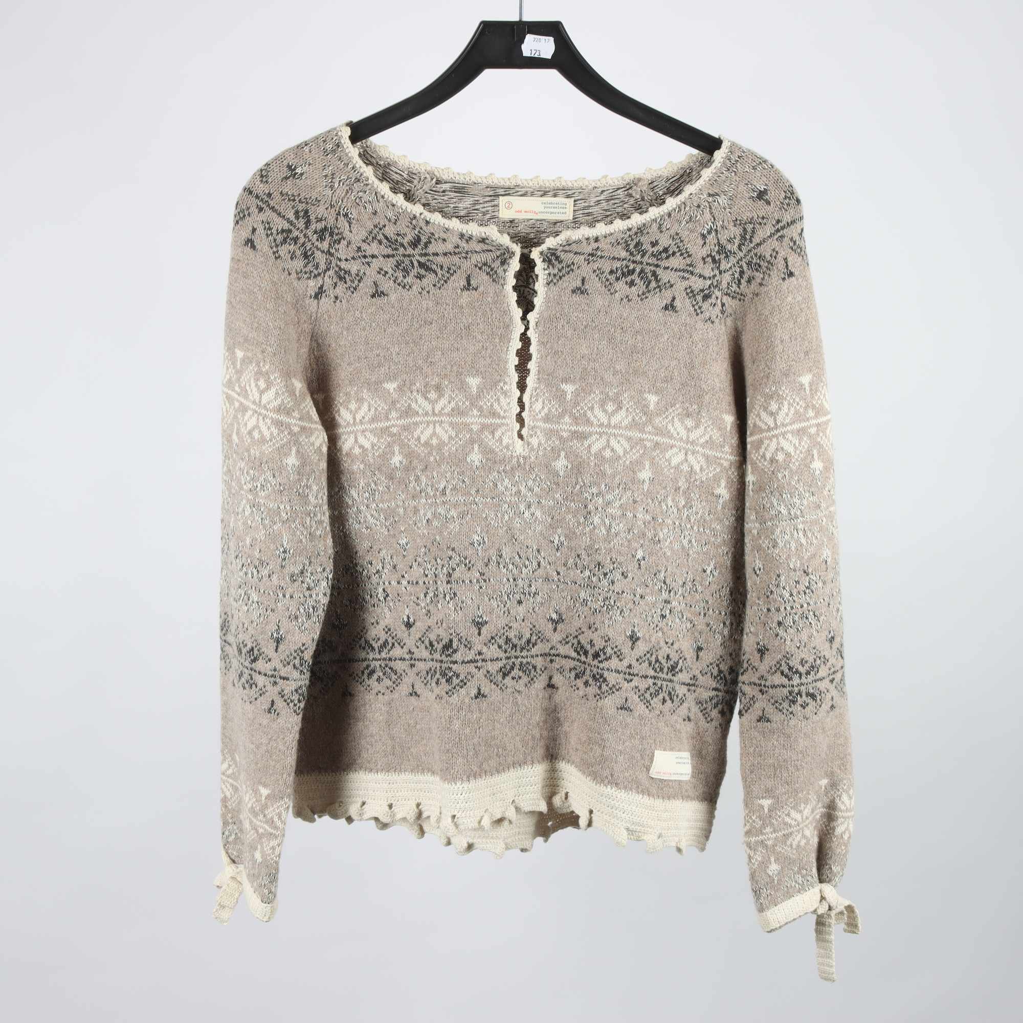 Tröja, Odd Molly, beige, vit, svart, stl. 2 (M)