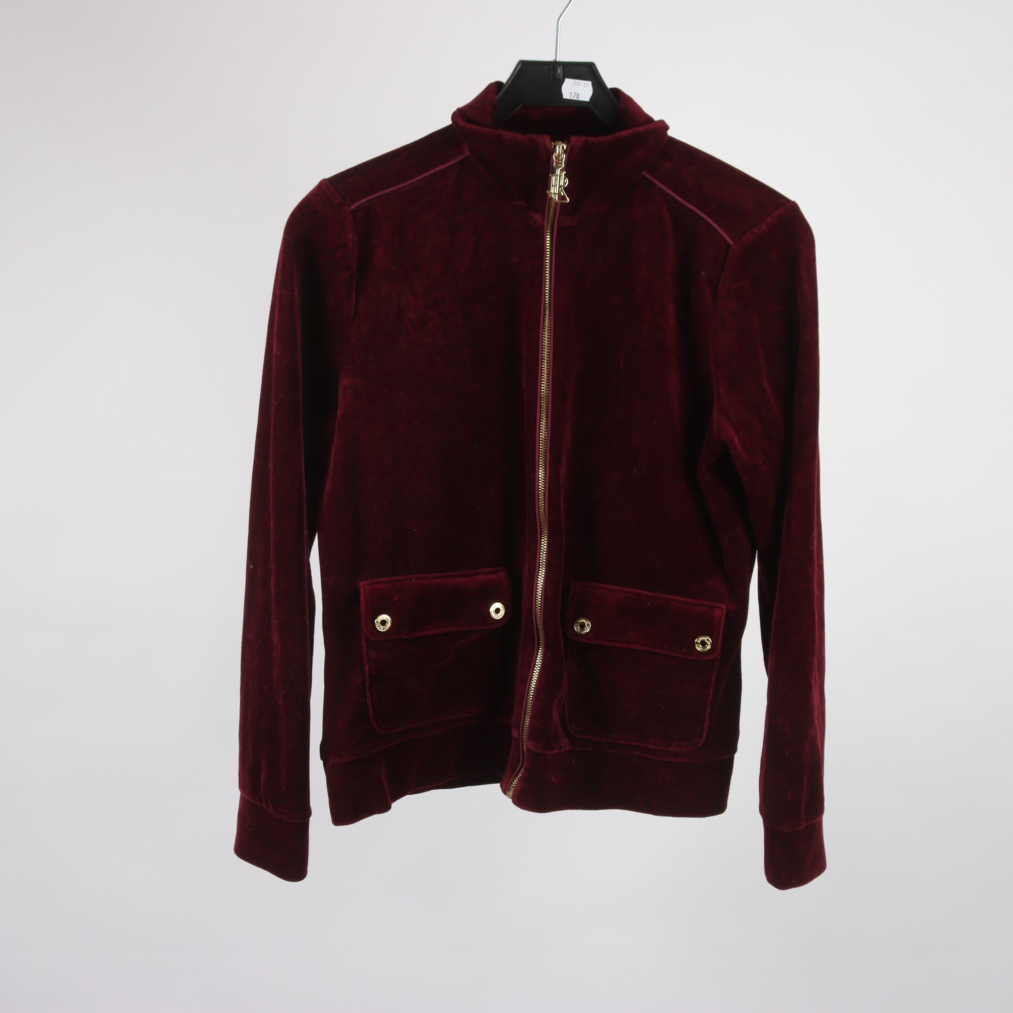 Ziptröja, Ralph Lauren, vinröd, stl. L