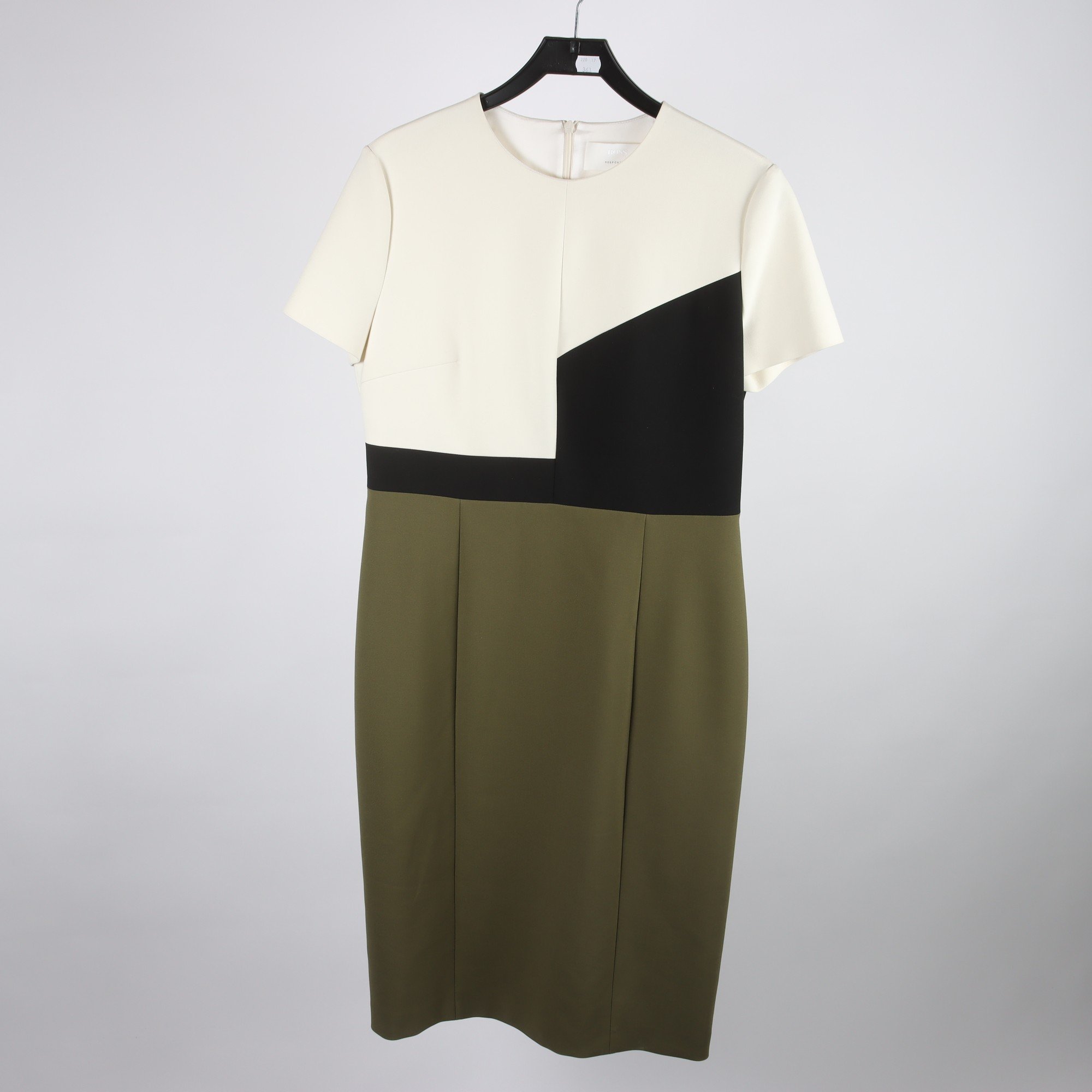 Klänning, Hugo Boss, grön, vit, stl. 42.