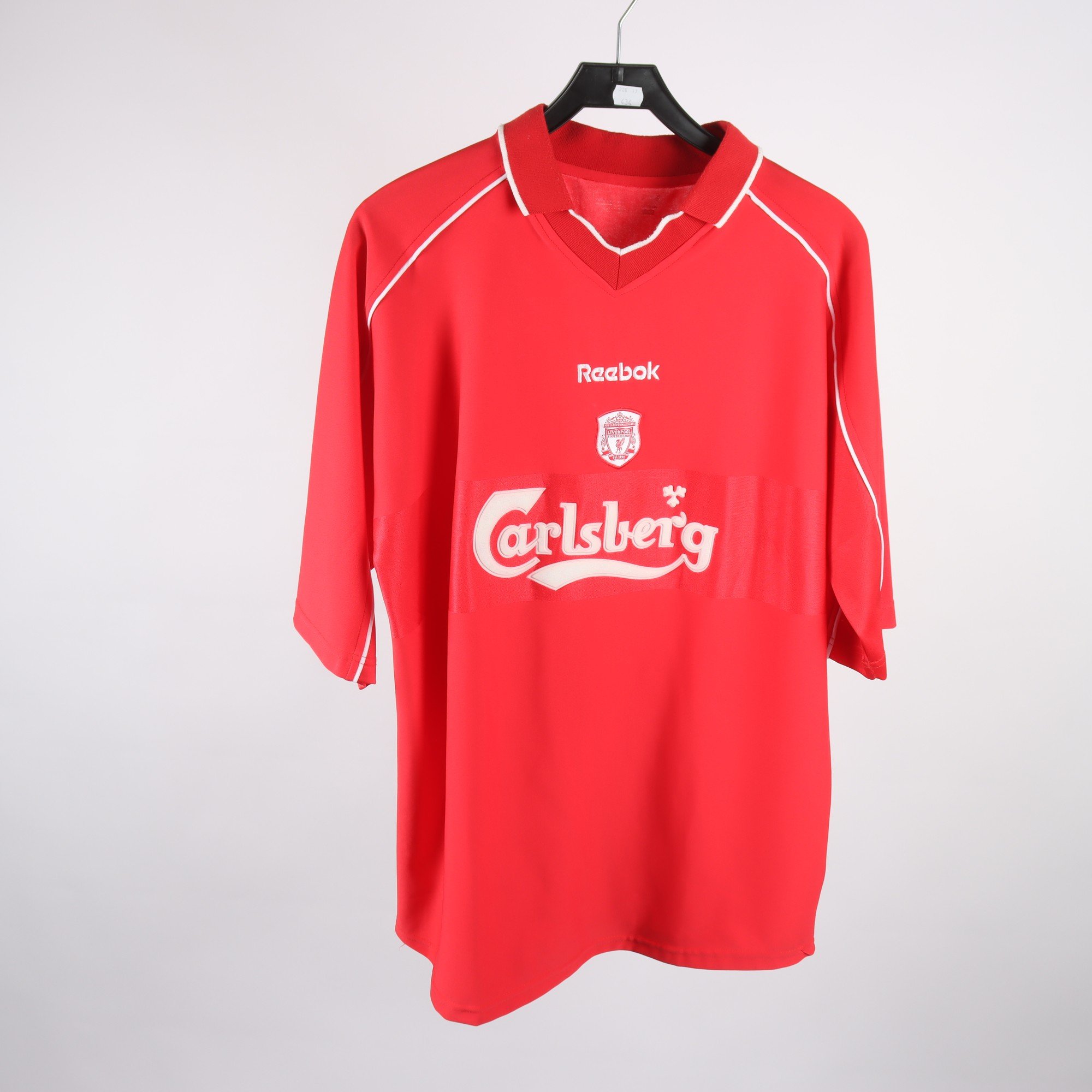 Fotbollströja, Reebok, Liverpool, röd, stl. ca. L/XL.